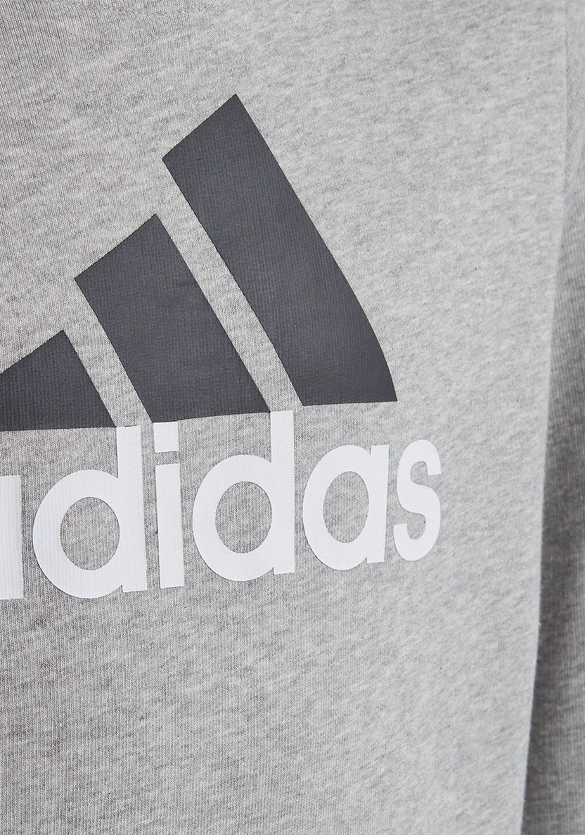 Buy adidas Logo Print Sweatshirt with Kangaroo Pocket and Hood Online ...