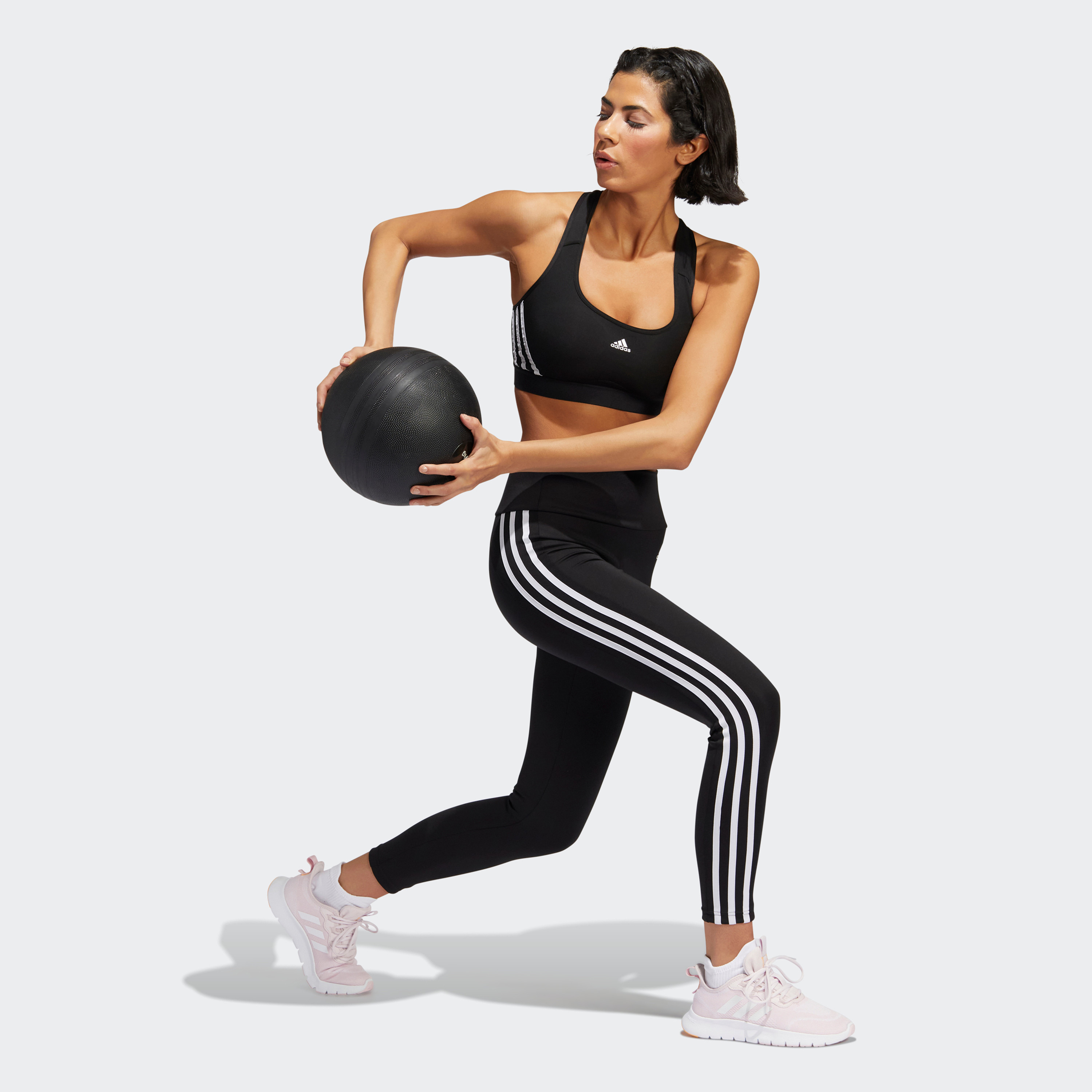 Adidas Women Powerreact Training Medium-Support 3-Stripes Sports Bra with Removable Pads | OE-sports-women-clothing-sportsbras-image-2
