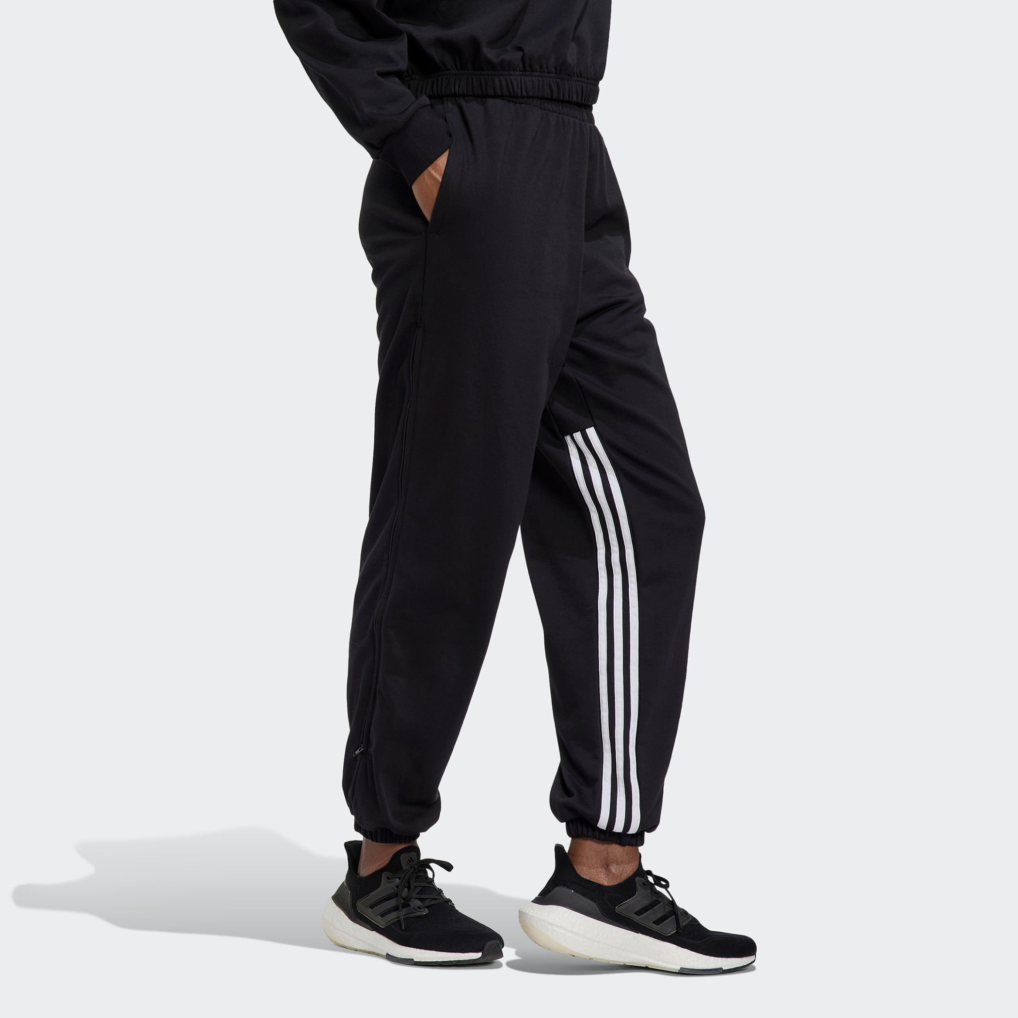 Adidas W Hyglm Pt Women 3 Stripe Sweatpants HC8822-women-clothing-bottoms-joggers-image-3