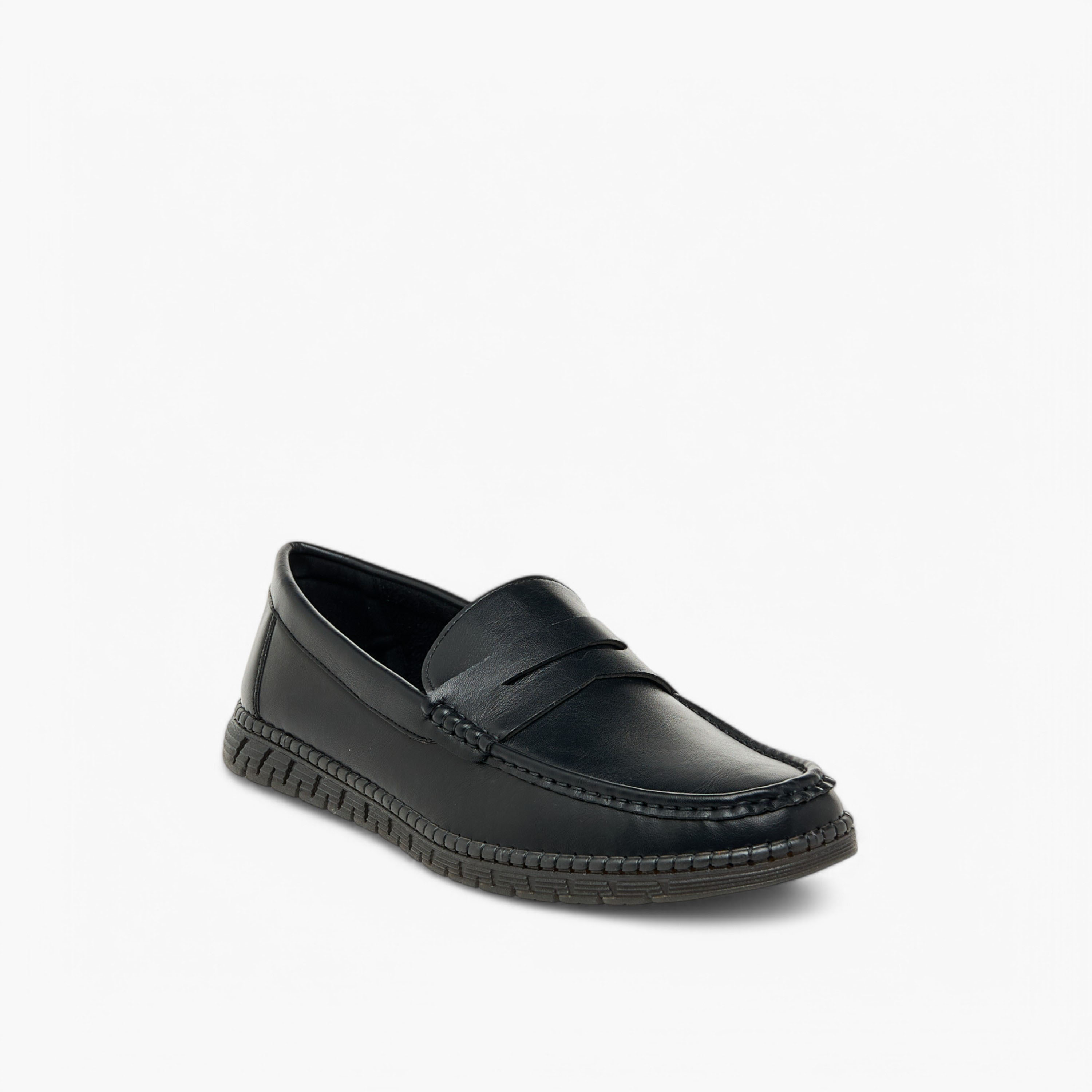 LBL by Shoexpress Textured Slip-On Moccasins with Cutout Detail-men-shoes-formalshoes-image-2