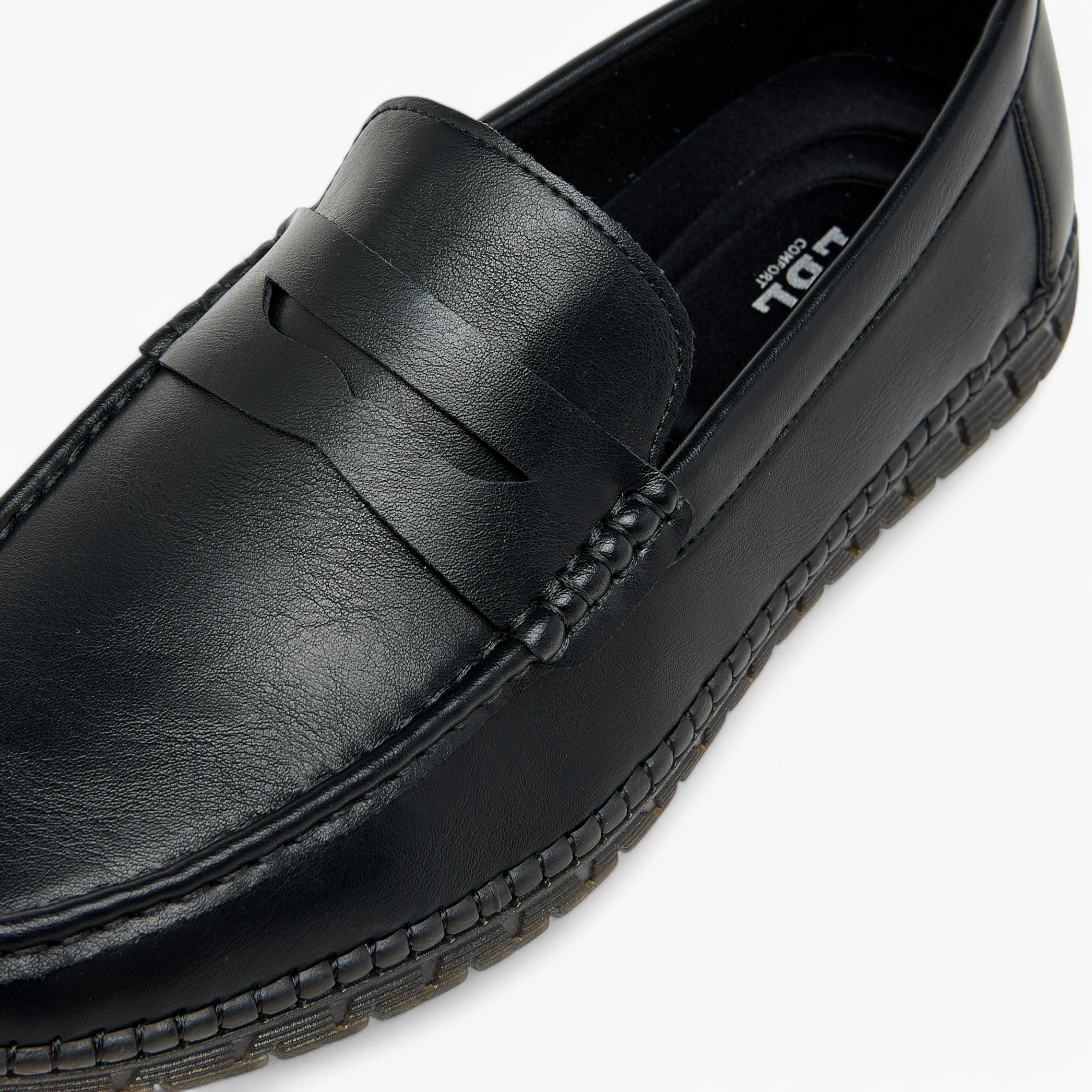 LBL by Shoexpress Textured Slip-On Moccasins with Cutout Detail-men-shoes-formalshoes-image-4