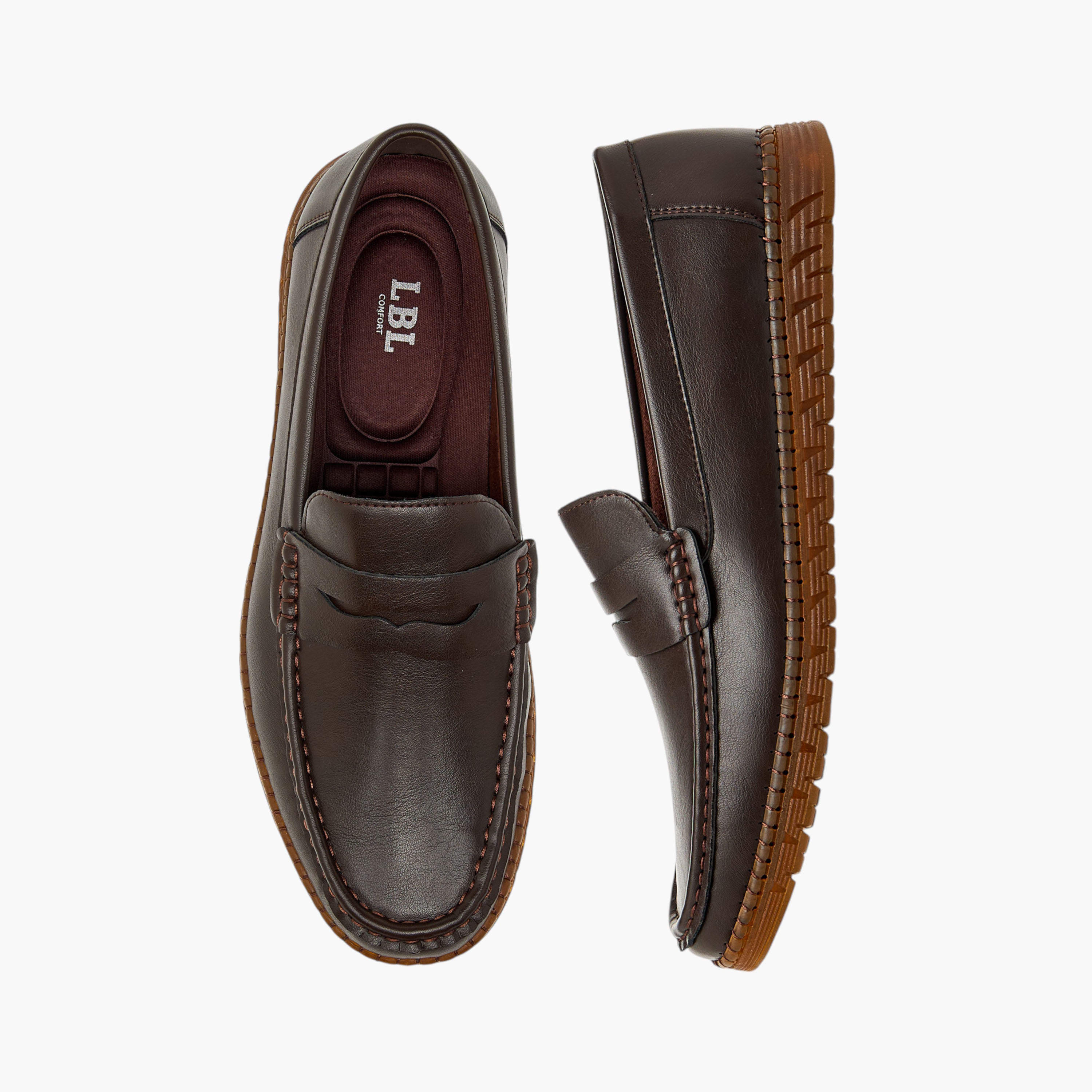 LBL by Shoexpress Textured Slip-On Moccasins with Cutout Detail-men-shoes-formalshoes-image-1