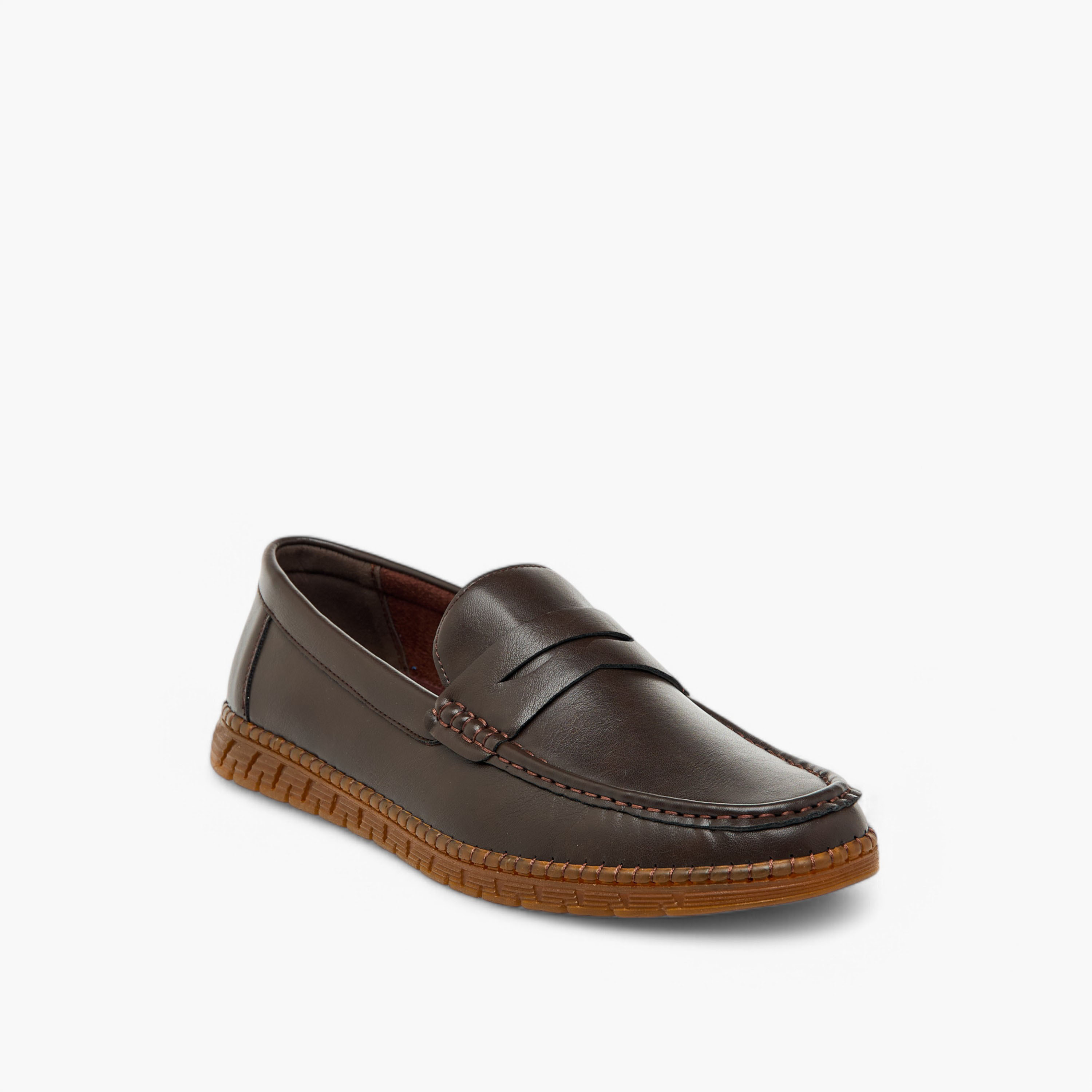 LBL by Shoexpress Textured Slip-On Moccasins with Cutout Detail-men-shoes-formalshoes-image-2