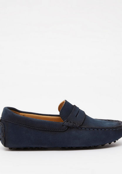 Solid Slip-On Moccasins with Stitch Detail-Boy%27s Casual Shoes-image-2