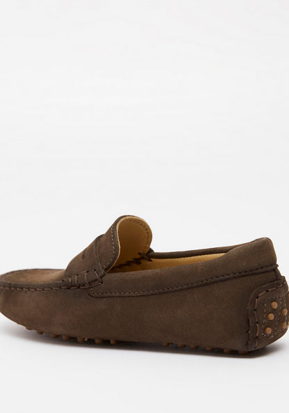 Solid Slip-On Moccasins with Stitch Detail-Boy%27s Casual Shoes-image-1