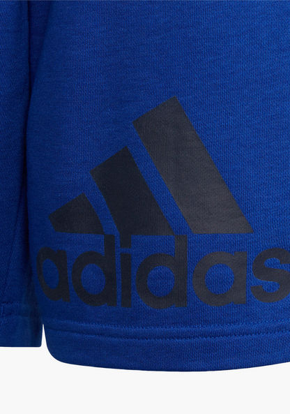 adidas Logo Print Shorts with Drawstring Closure