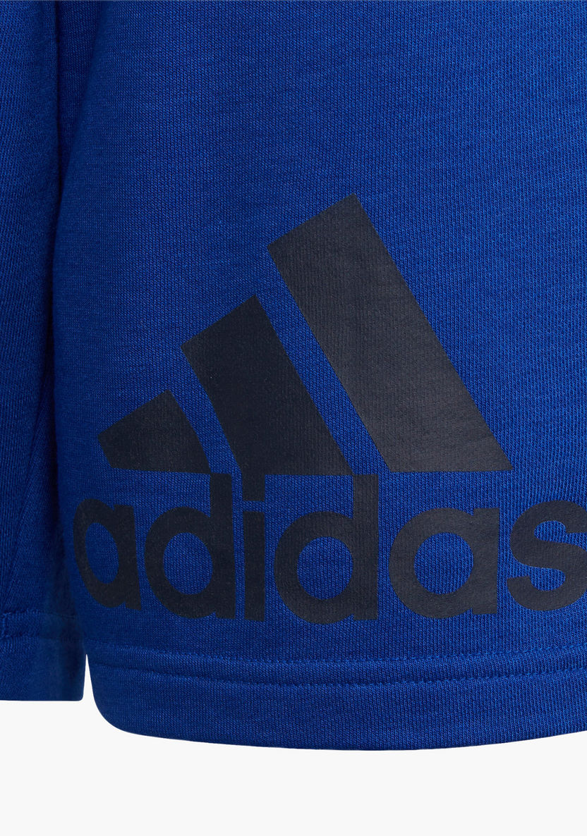 adidas Logo Print Shorts with Drawstring Closure-Shorts-image-3