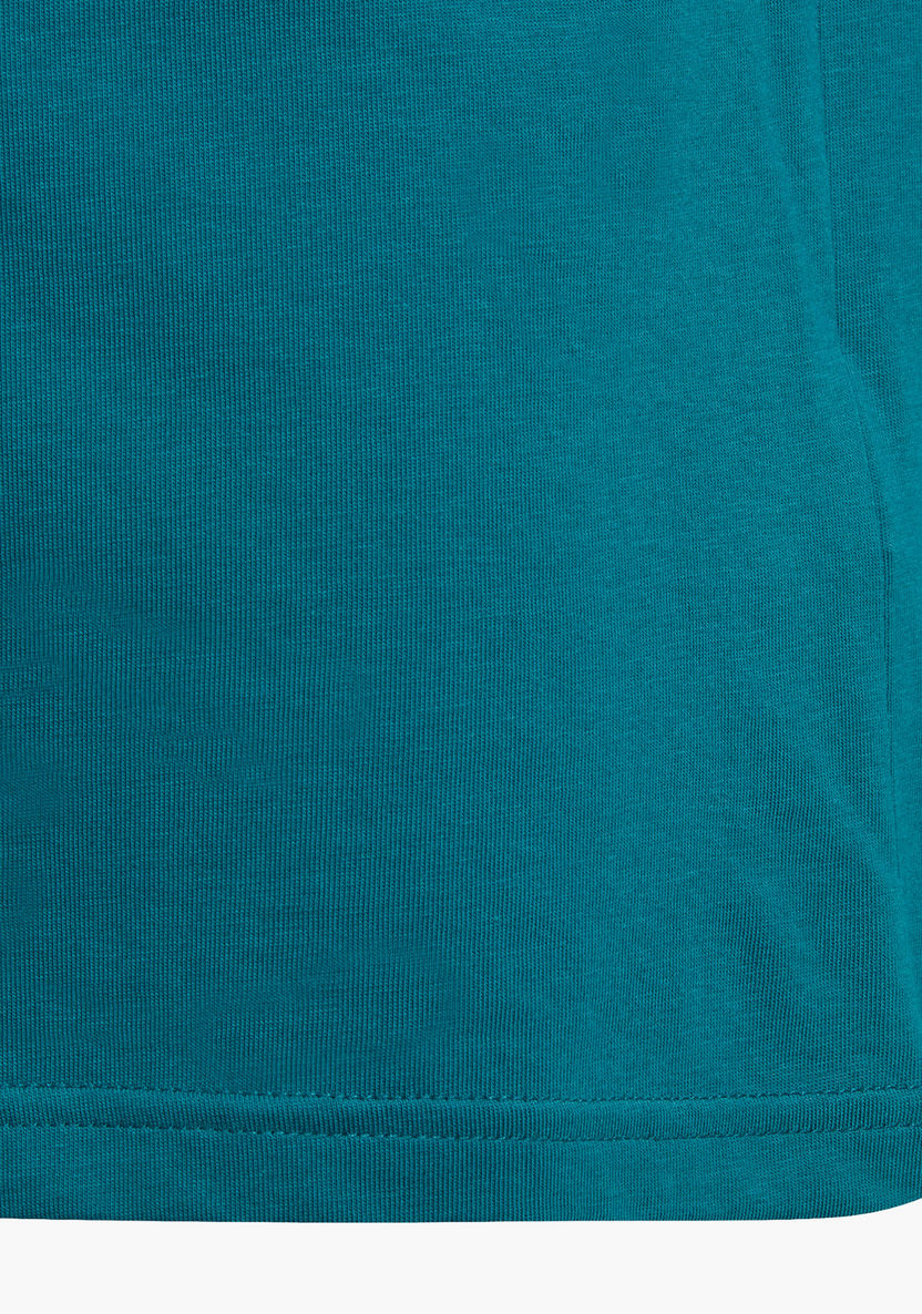 adidas Logo Print Crew Neck T-shirt with Short Sleeves-T Shirts-image-4