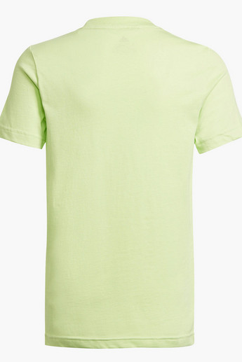 adidas Logo Print Crew Neck T-shirt with Short Sleeves