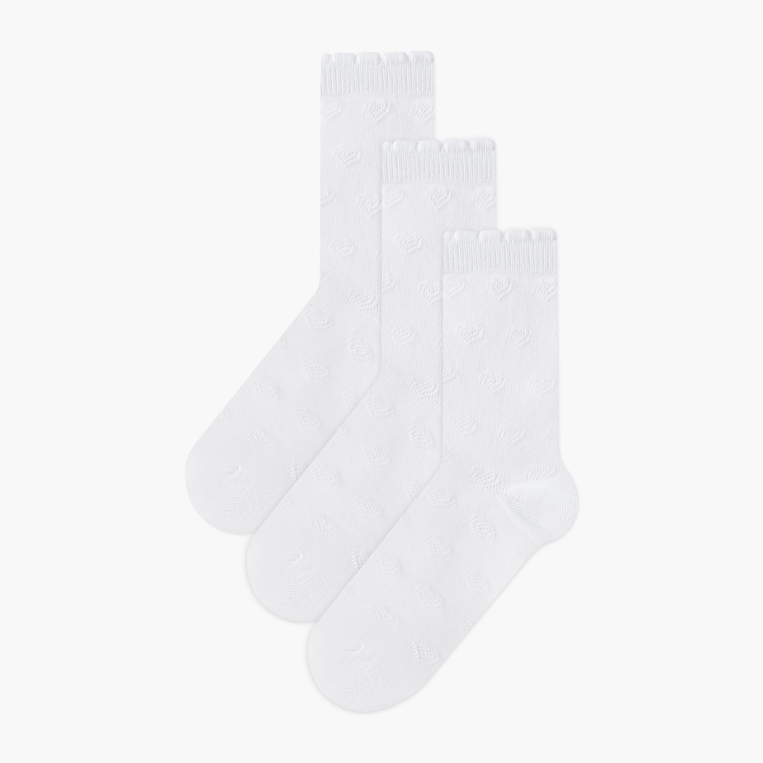 طقم جوارب بطول منتصف الساق 3 أزواج للبنات من جونيورز-girls-accessories-socks-image-1
