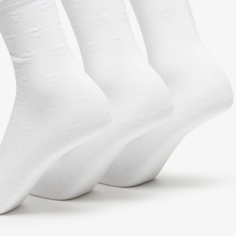 Textured Crew Length Socks - Set of 3