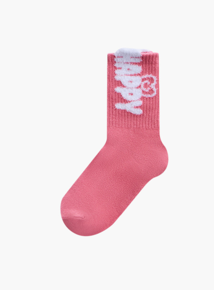 طقم جوارب بطول متوسط غير وبرية عدد 3 للبنات من ليتل ميسي-girls-accessories-socks-image-2