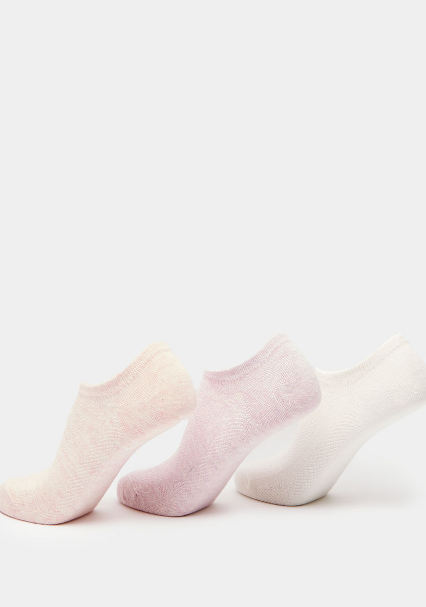Solid No Show Socks with Elasticated Hem - Set of 3-Women%27s Socks-image-1
