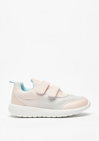 Dash Textured Sneakers with Hook and Loop Closure-Girl%27s Sports Shoes-image-0