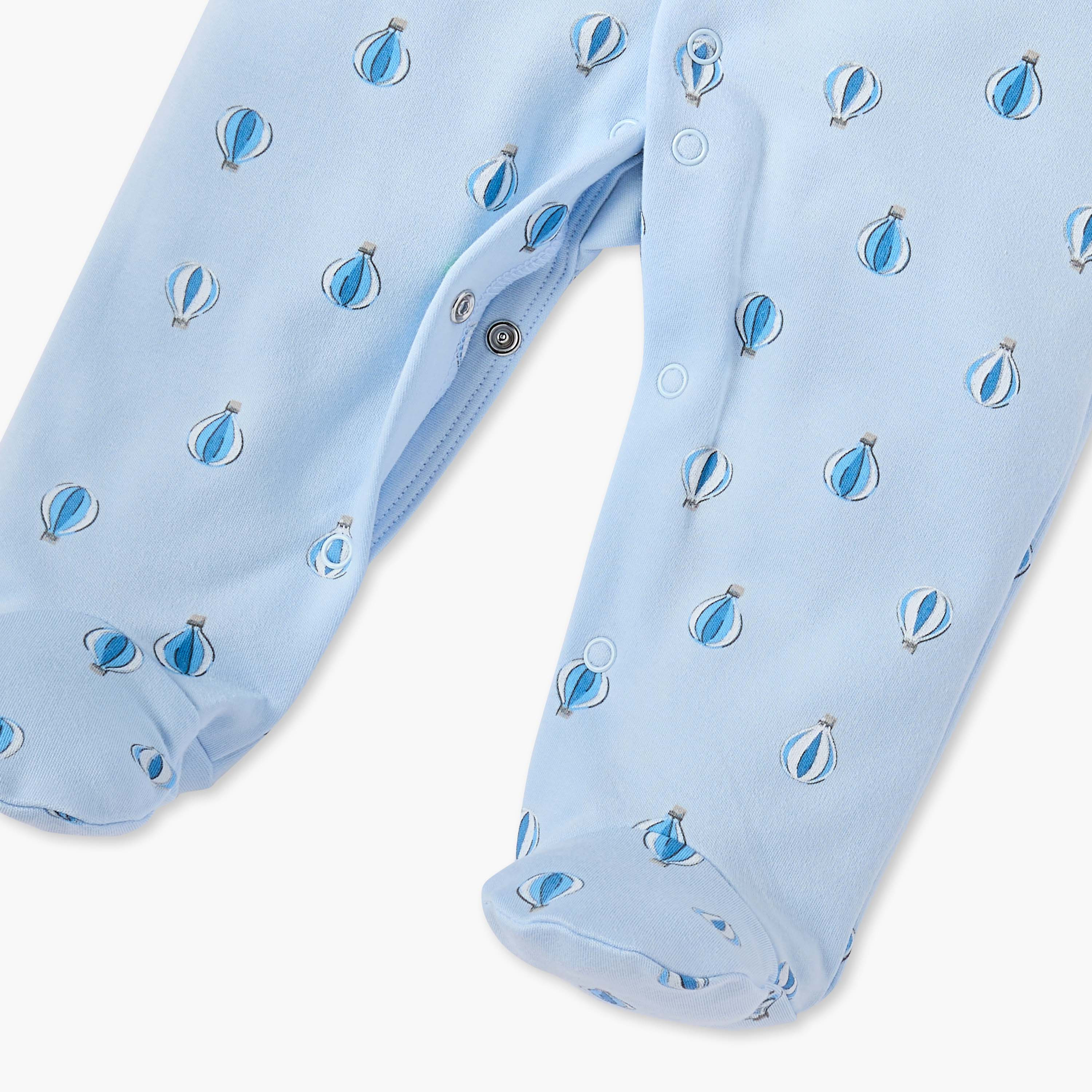Juniors All-Over Air Balloon Print Closed Feet Sleepsuit with Long Sleeves-baby-boys-clothing-nightwear-sleepsuits-image-4