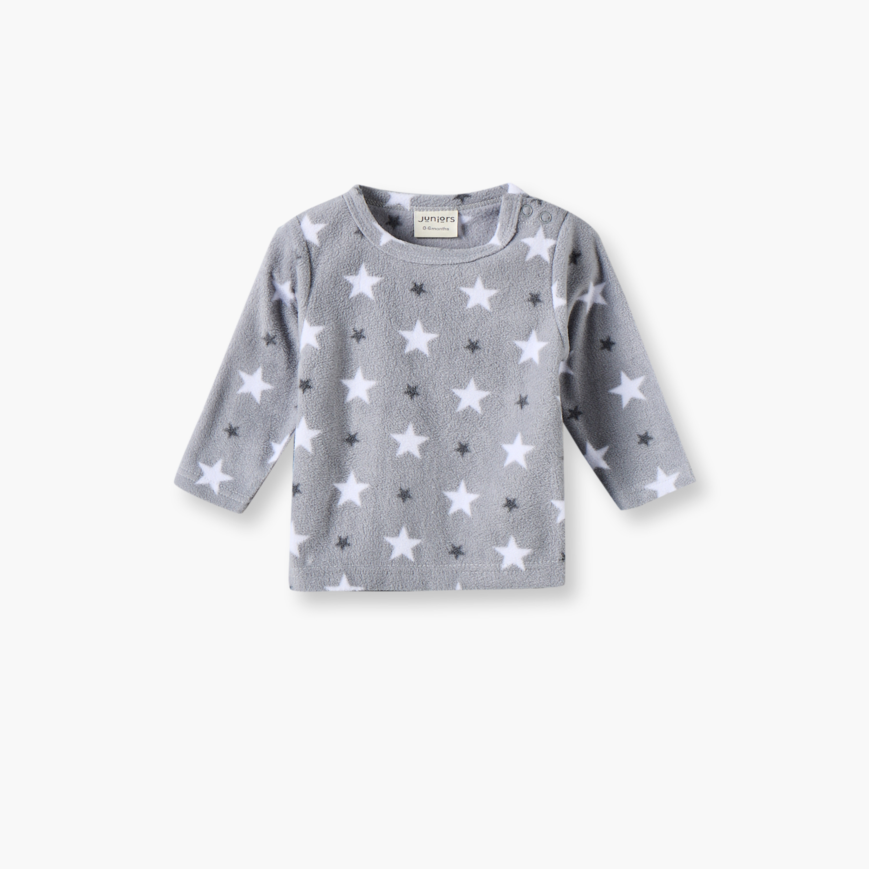 Juniors Round Neck Long Sleeves Pyjama Set with Star Print-baby-boys-clothing-nightwear-pyjamasets-image-3
