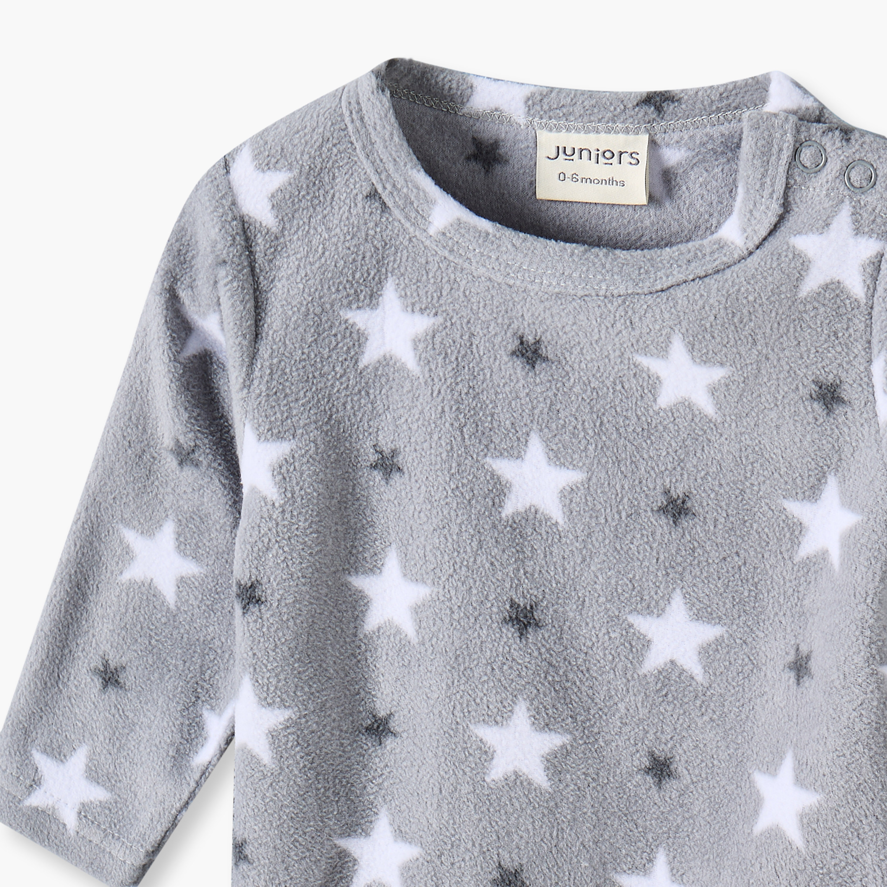 Juniors Round Neck Long Sleeves Pyjama Set with Star Print-baby-boys-clothing-nightwear-pyjamasets-image-7