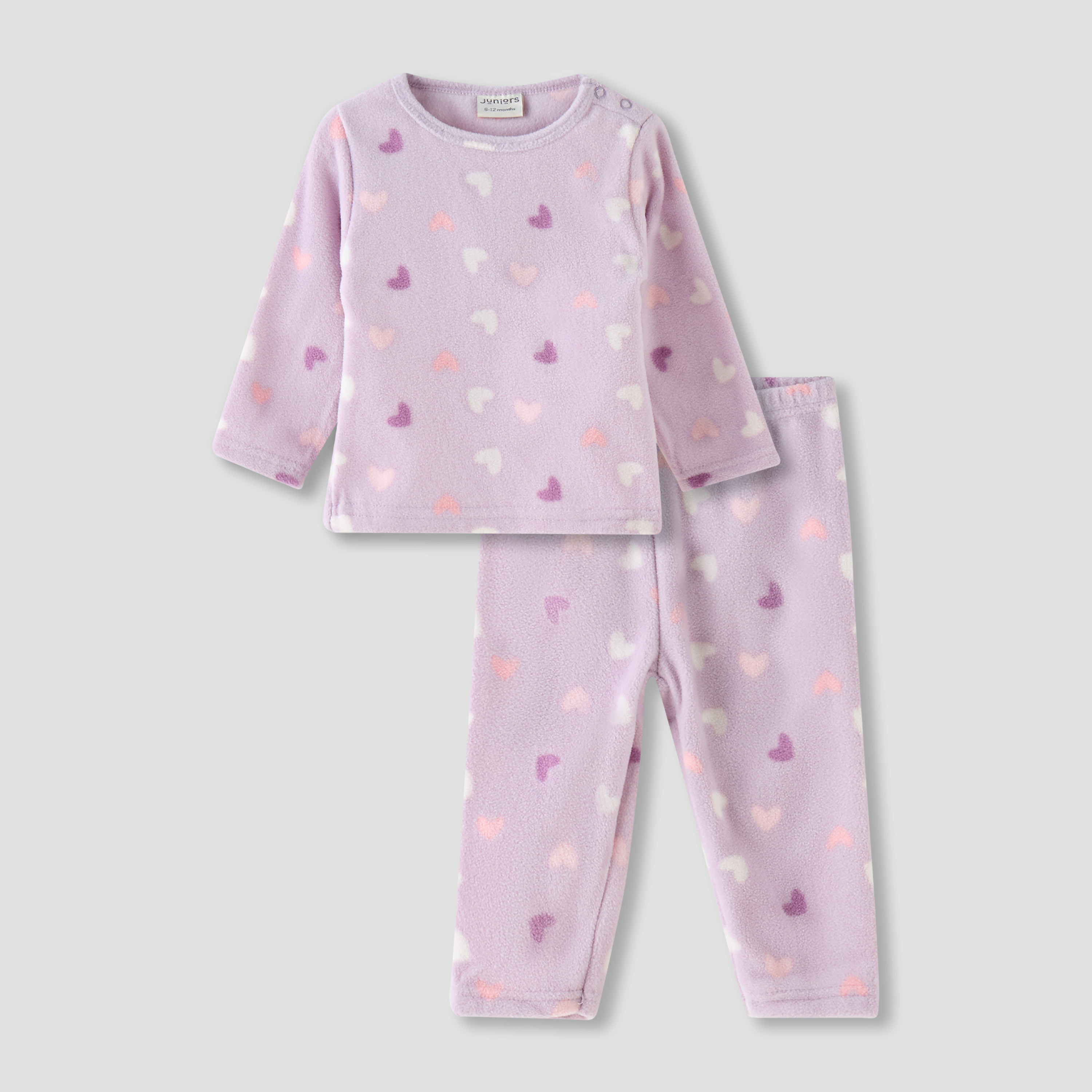 Juniors Pyjama Set with Heart Print - Long Sleeves - Round Neck-baby-girls-clothing-nightwear-pyjamasets-image-1
