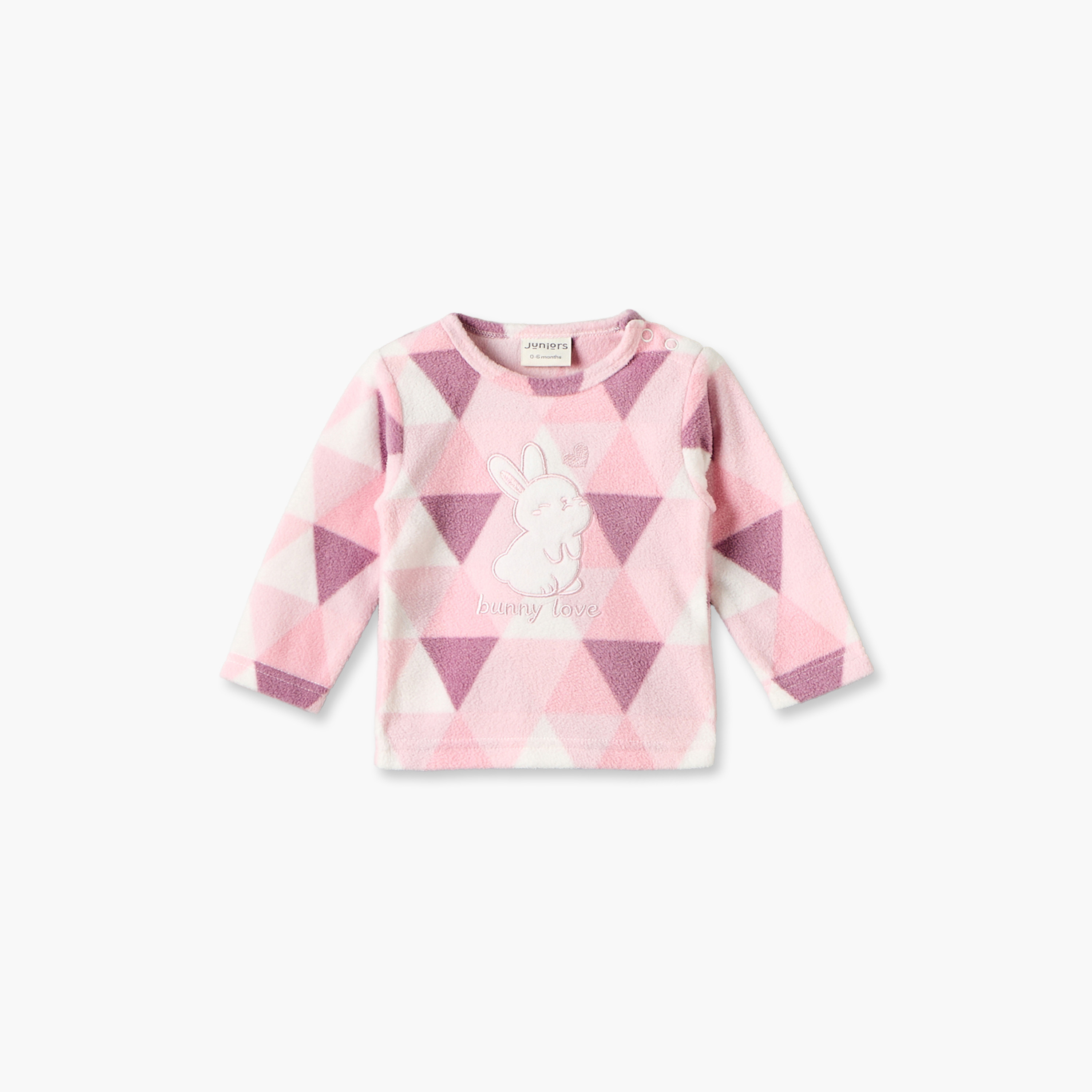 طقم بيجاما برقبة ضيقة وأكمام طويلة وتزيينات من جونيورز - عبوة من طقمين-baby-girls-clothing-nightwear-pyjamasets-image-2