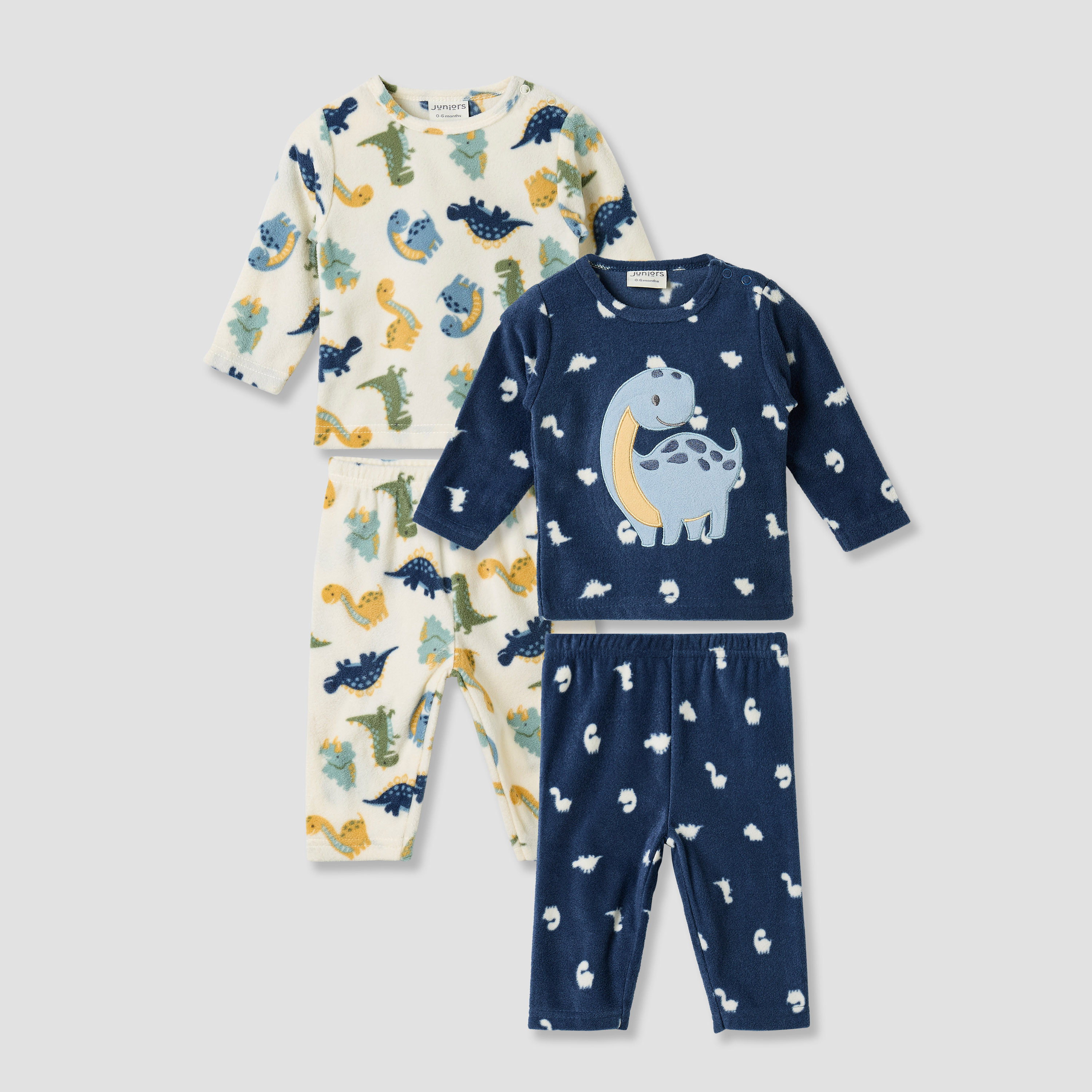 Juniors Pyjama Set with Dinosaur Print - Polyester - Long Sleeves - Round Neck - Set of 2-baby-boys-clothing-nightwear-pyjamasets-image-1