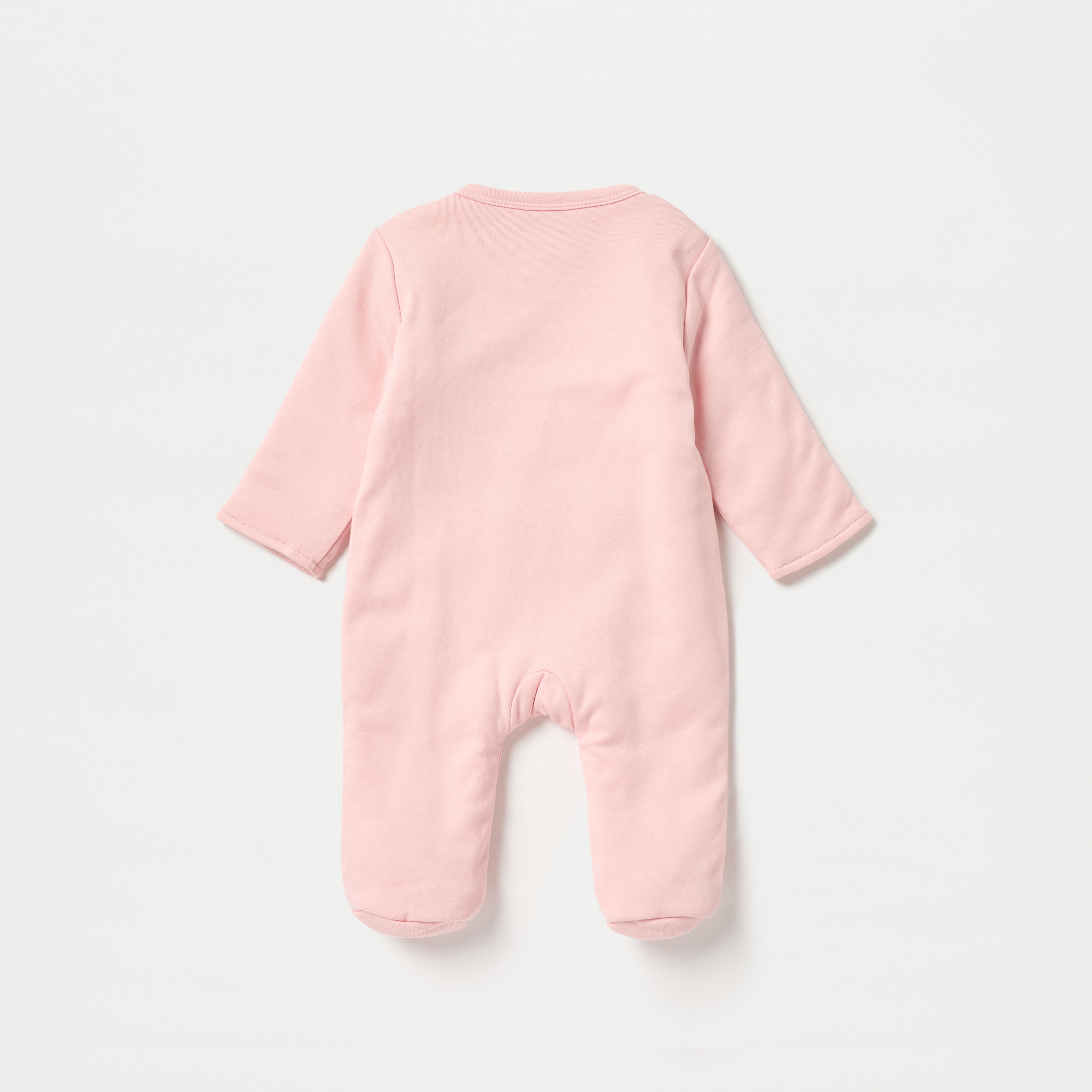 بدلة نوم مغلقة القدمين بأكمام طويلة وأزرار إغلاق بزخارف من جونيورز-baby-girls-clothing-nightwear-sleepsuits-image-2