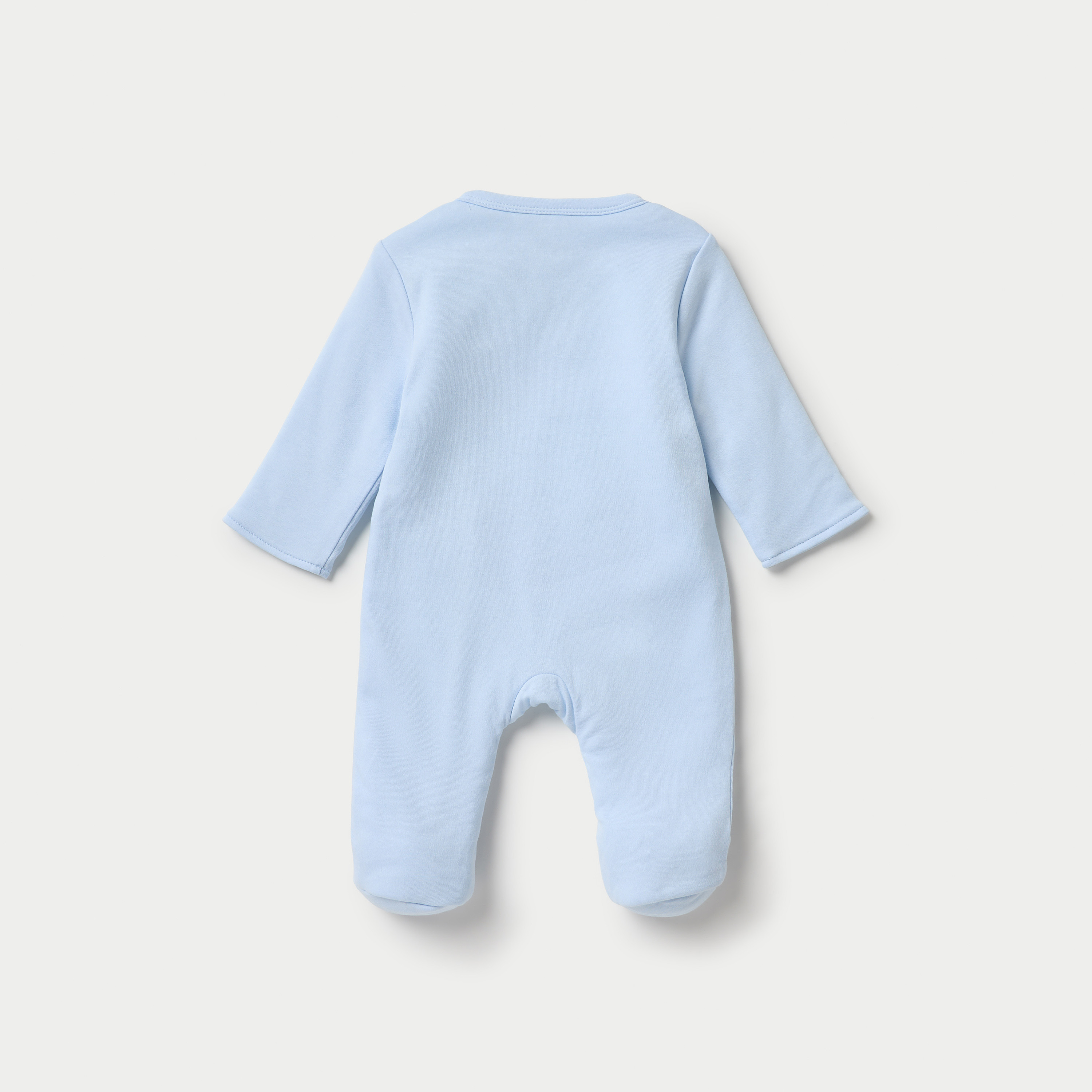 Juniors Dinosaur Applique Padded Sleepsuit with Long Sleeves and Snap Button Closure-baby-boys-clothing-nightwear-sleepsuits-image-2