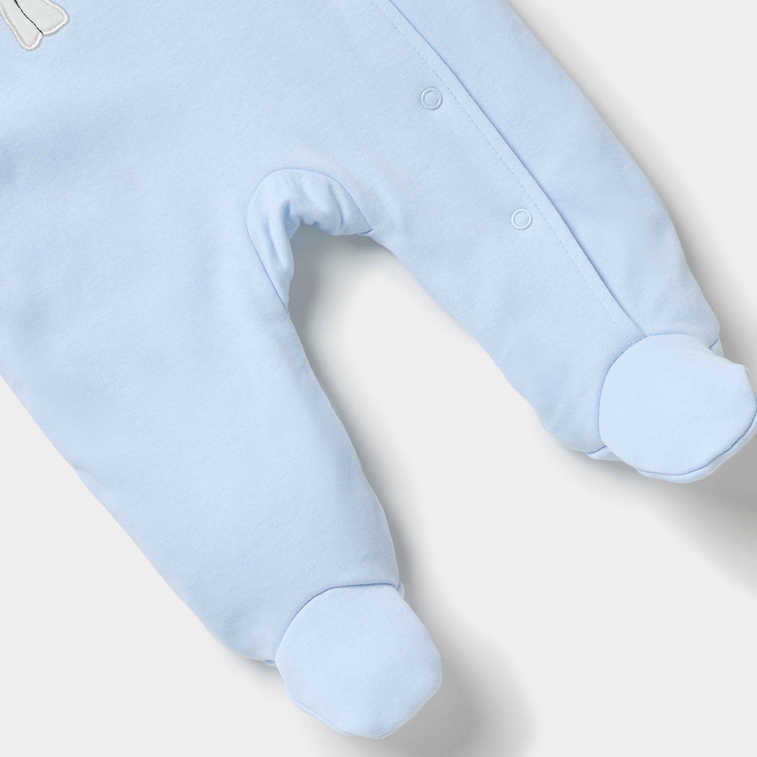 Juniors Dinosaur Applique Padded Sleepsuit with Long Sleeves and Snap Button Closure-baby-boys-clothing-nightwear-sleepsuits-image-4