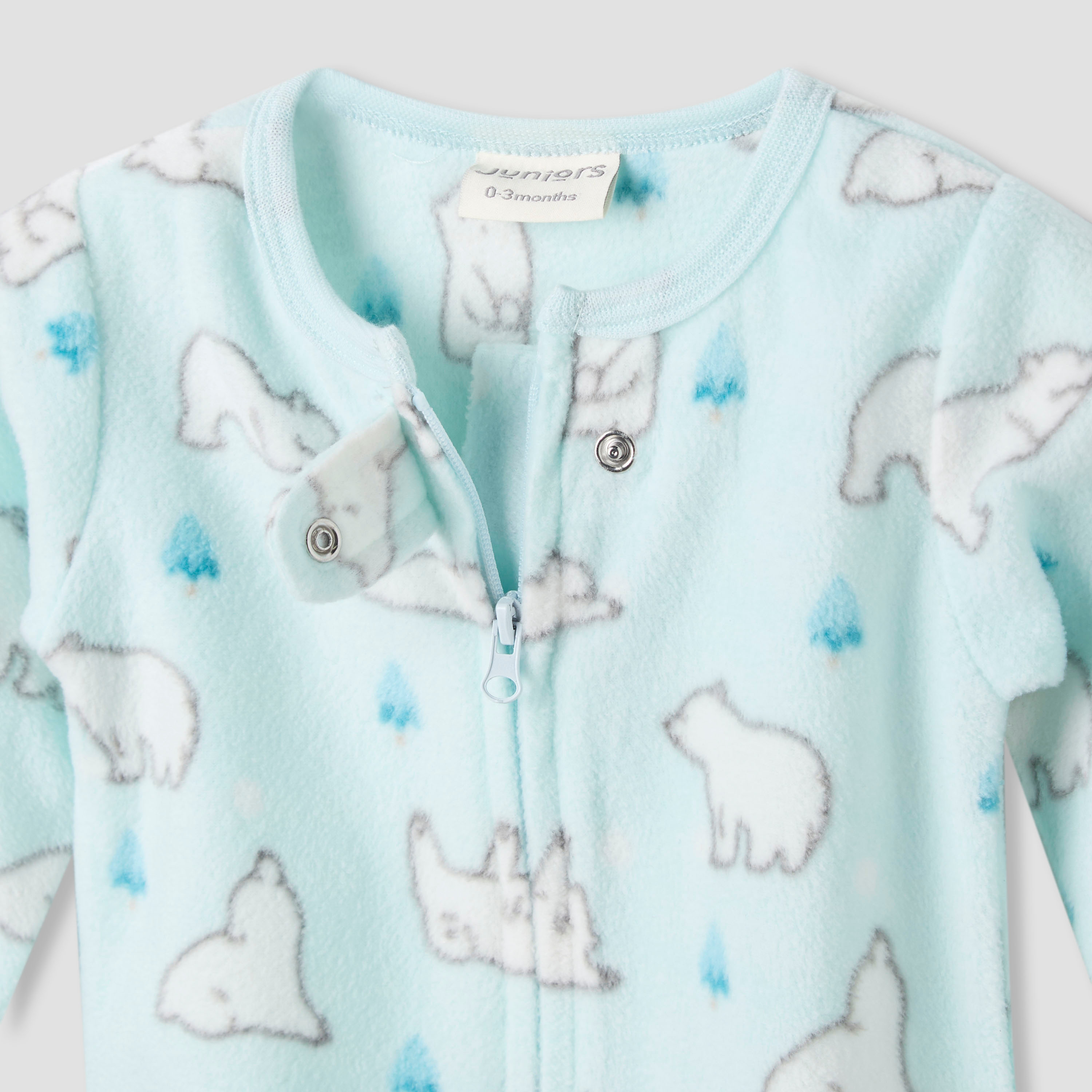 Juniors Round Neck Sleepsuit with Polar Bear Print - Polyester - Long Sleeves - Set of 2-baby-boys-clothing-winterwear-sleepsuits-image-6
