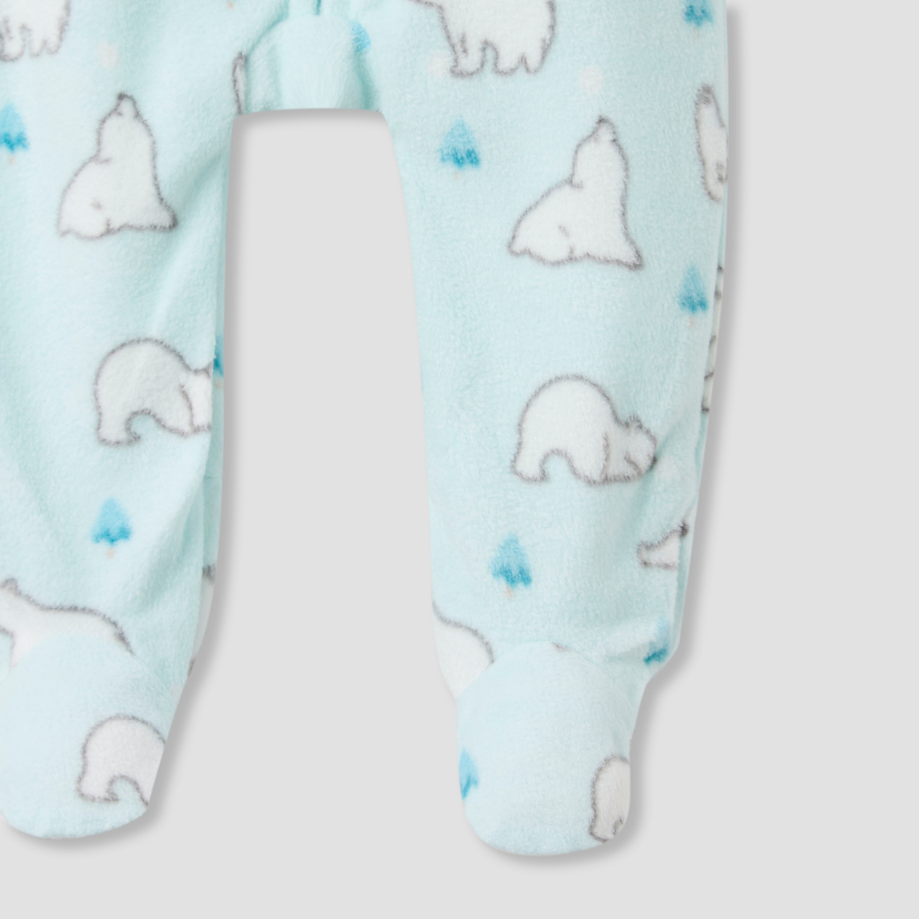 Juniors Round Neck Sleepsuit with Polar Bear Print - Polyester - Long Sleeves - Set of 2-baby-boys-clothing-winterwear-sleepsuits-image-7
