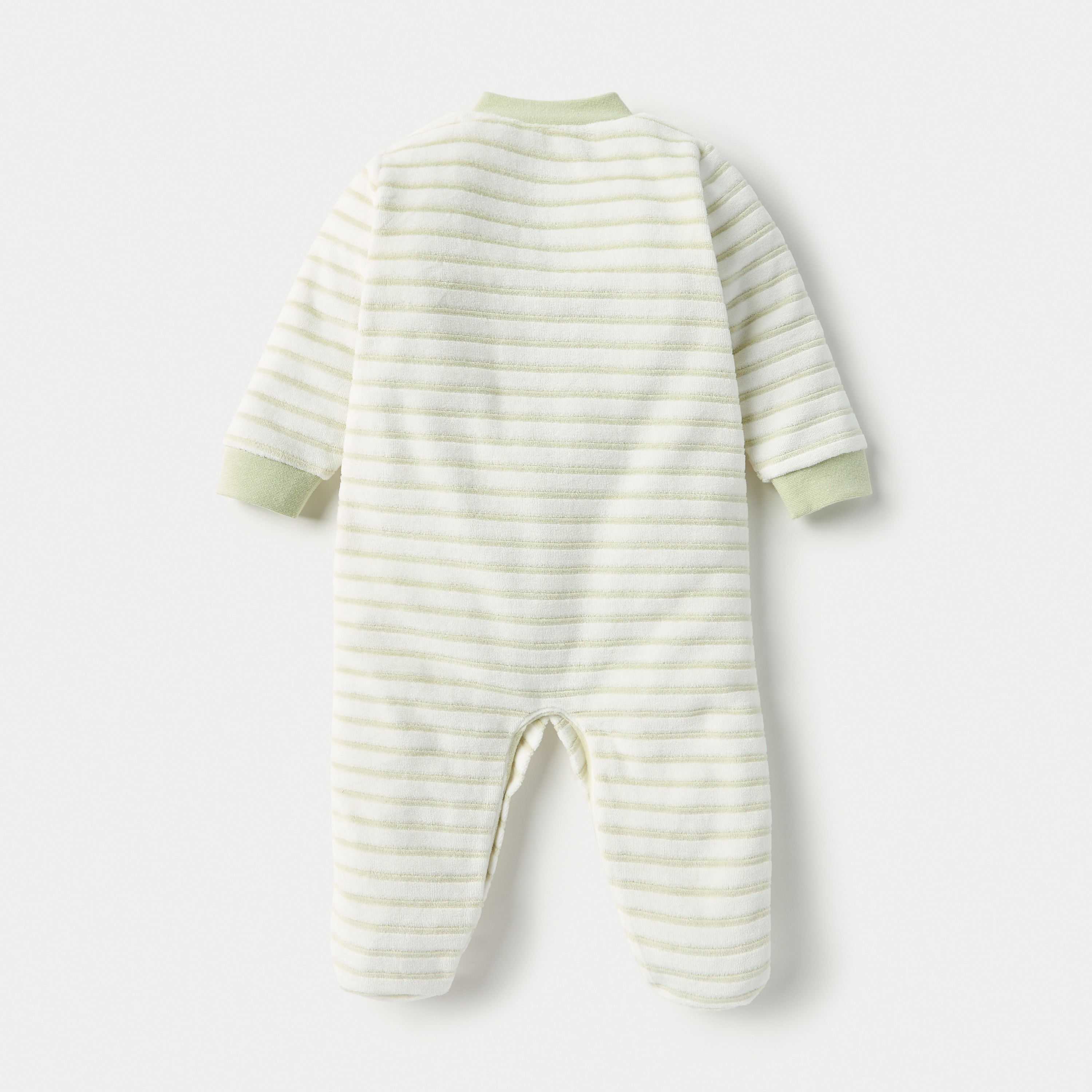 Juniors Striped Closed Feet Sleepsuit with Long Sleeves-baby-boys-clothing-winterwear-sleepsuits-image-2