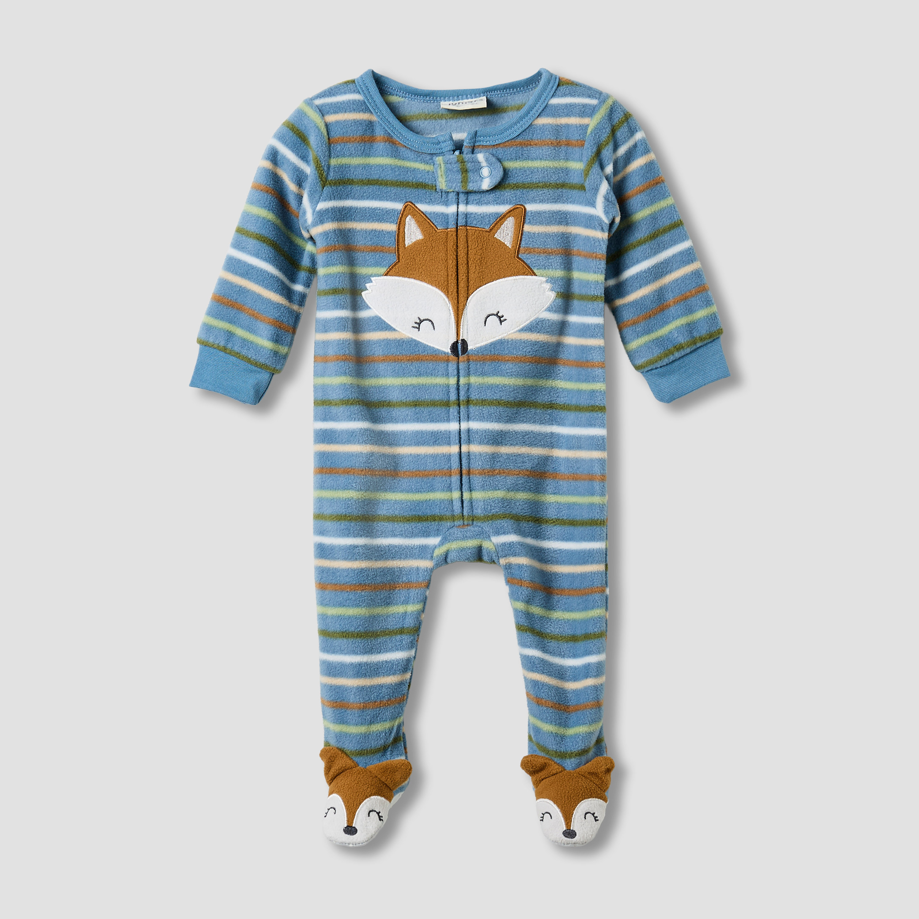 Juniors Round Neck Sleepsuit with Closed Feet - Polyester - Long Sleeves - Set of 2-baby-boys-clothing-nightwear-sleepsuits-image-2