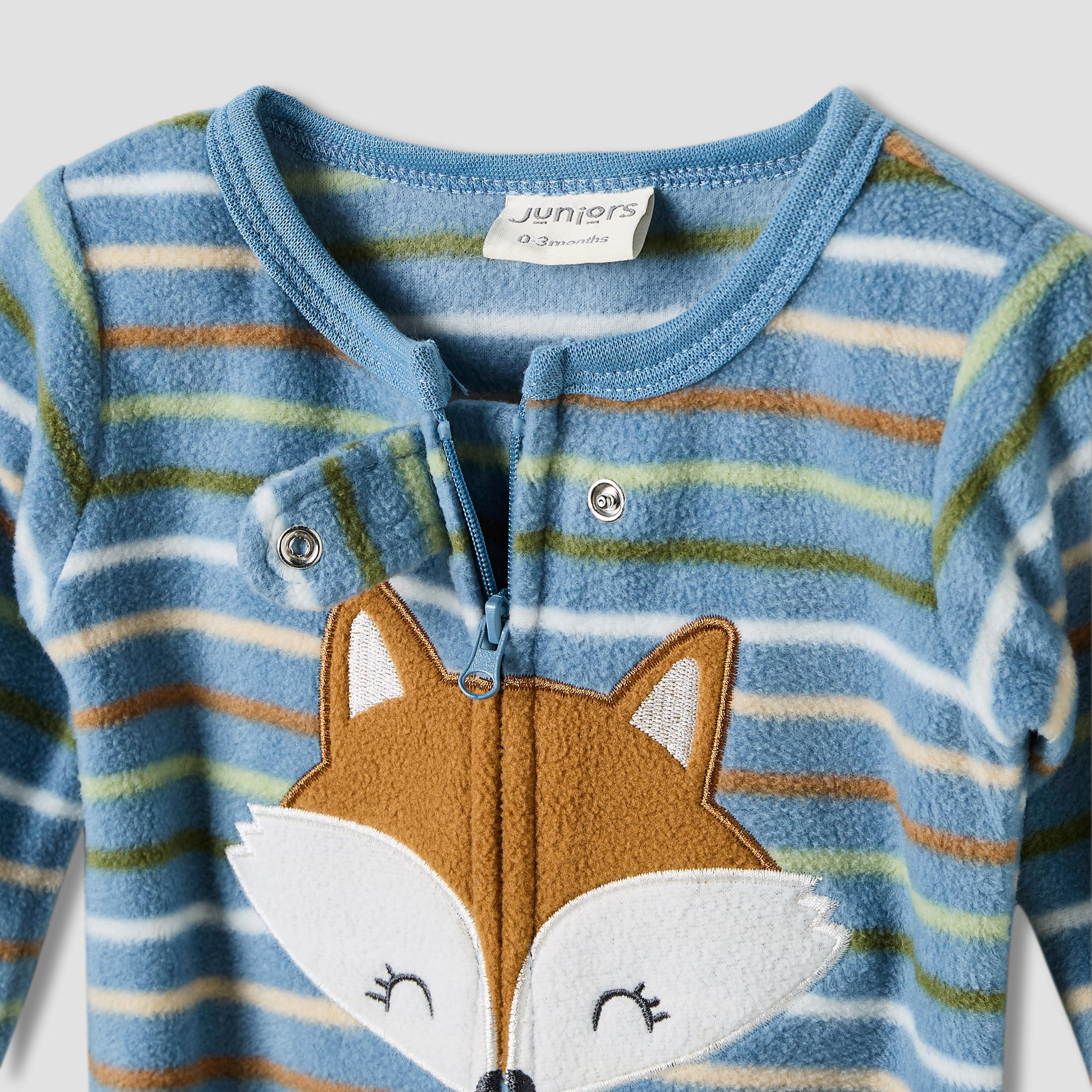 Juniors Round Neck Sleepsuit with Closed Feet - Polyester - Long Sleeves - Set of 2-baby-boys-clothing-nightwear-sleepsuits-image-4