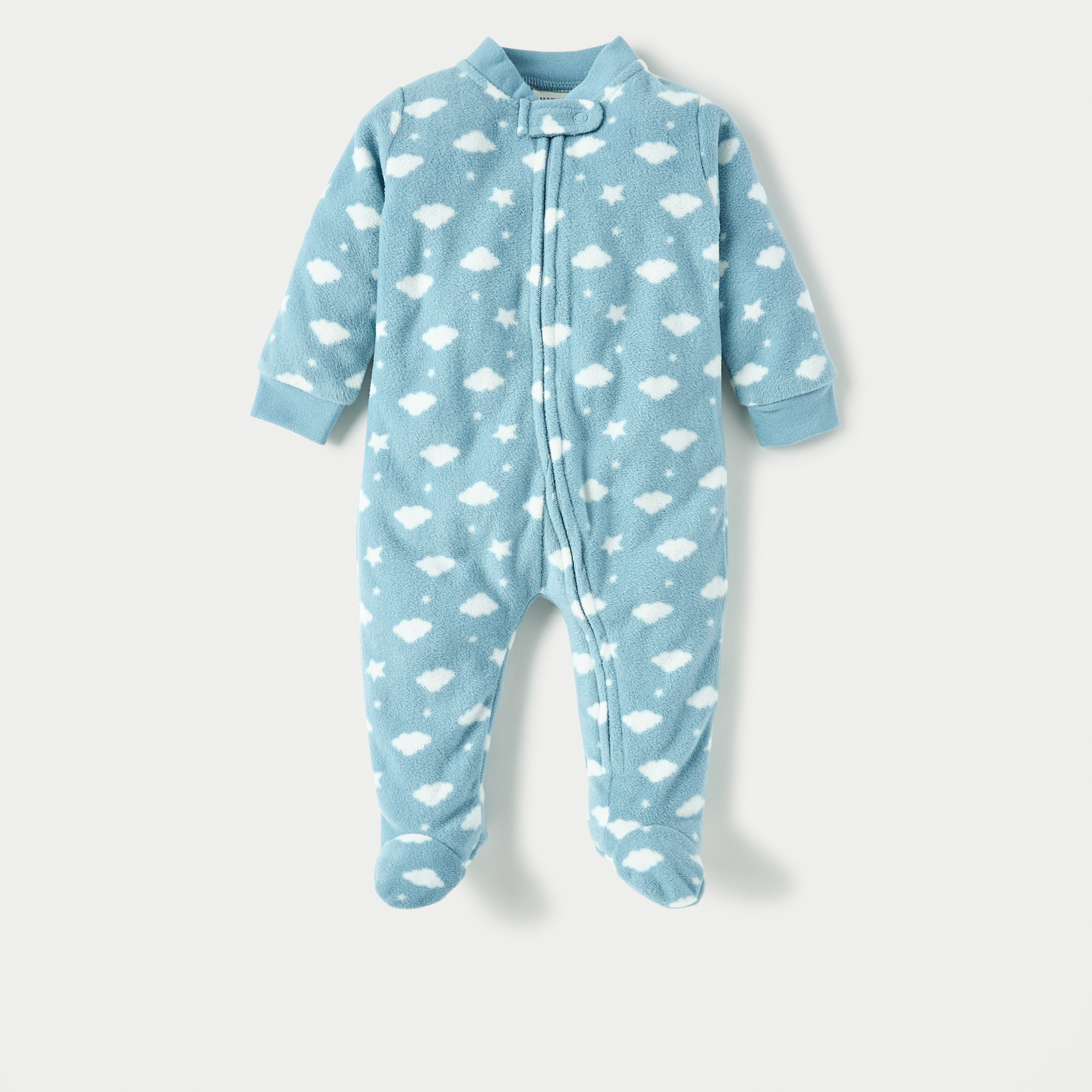 Juniors All-Over Print Closed Feet Sleepsuit with Zip Closure-baby-boys-clothing-winterwear-sleepsuits-image-1