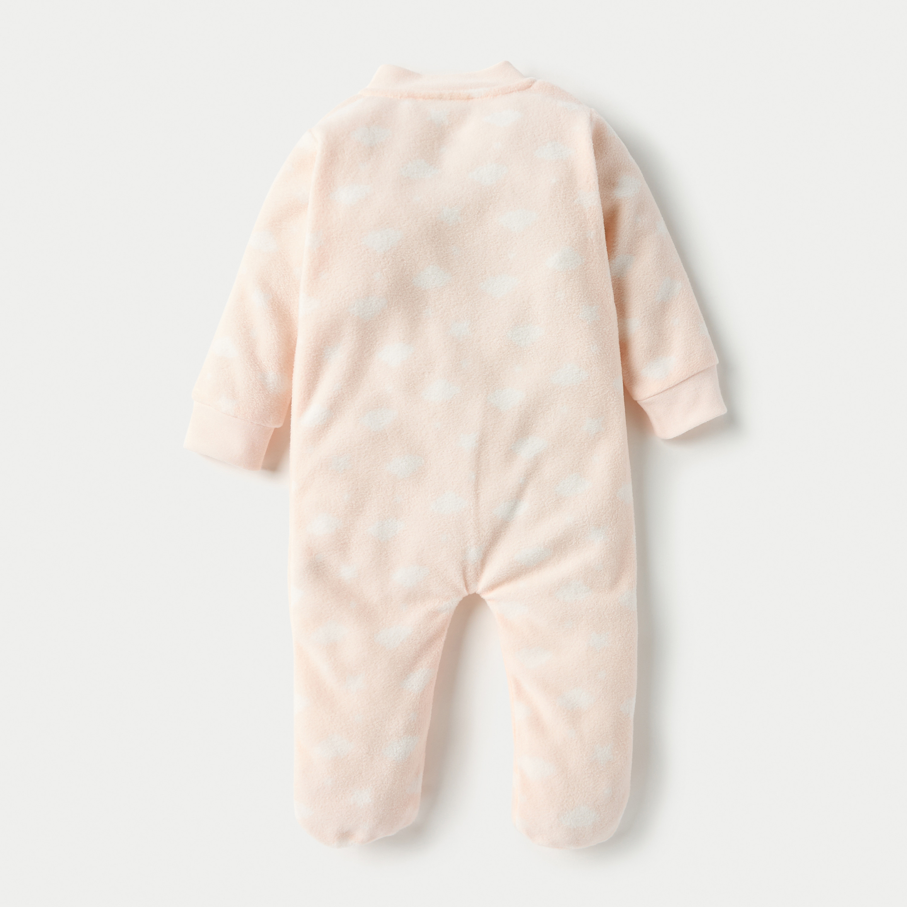 Juniors Cloud Print Closed Feet Sleepsuit with Long Sleeves-baby-girls-clothing-nightwear-sleepsuits-image-2
