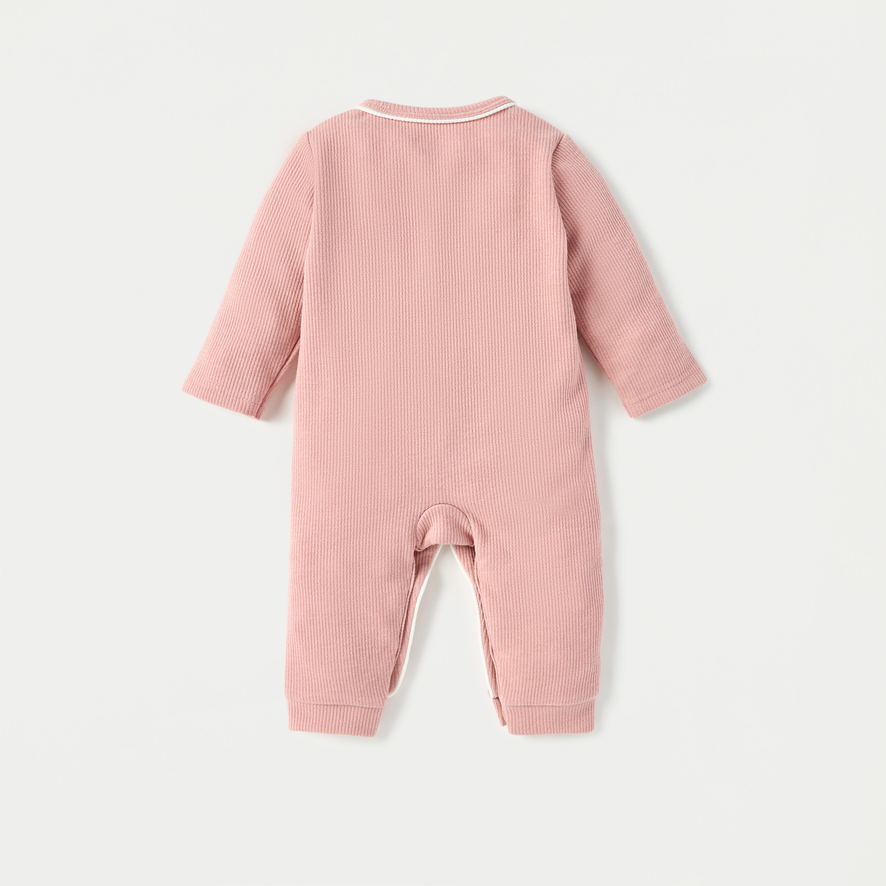 Juniors Ribbed Open Feet Sleepsuit with Button Closure-baby-girls-clothing-nightwear-sleepsuits-image-2