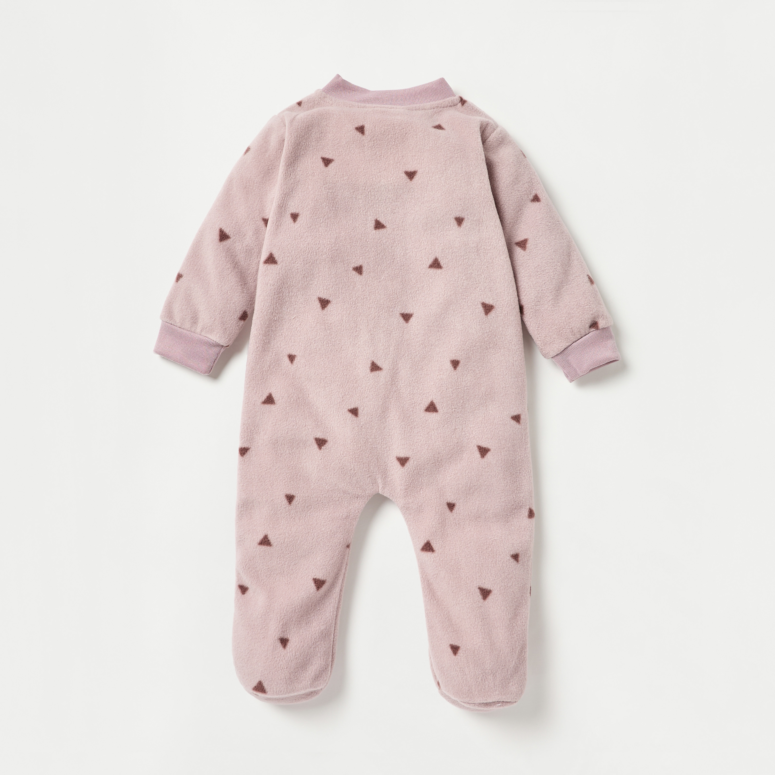 Juniors All-Over Geometric Print Micro Fleece Sleepsuit with Zip Closure-baby-girls-clothing-nightwear-sleepsuits-image-2