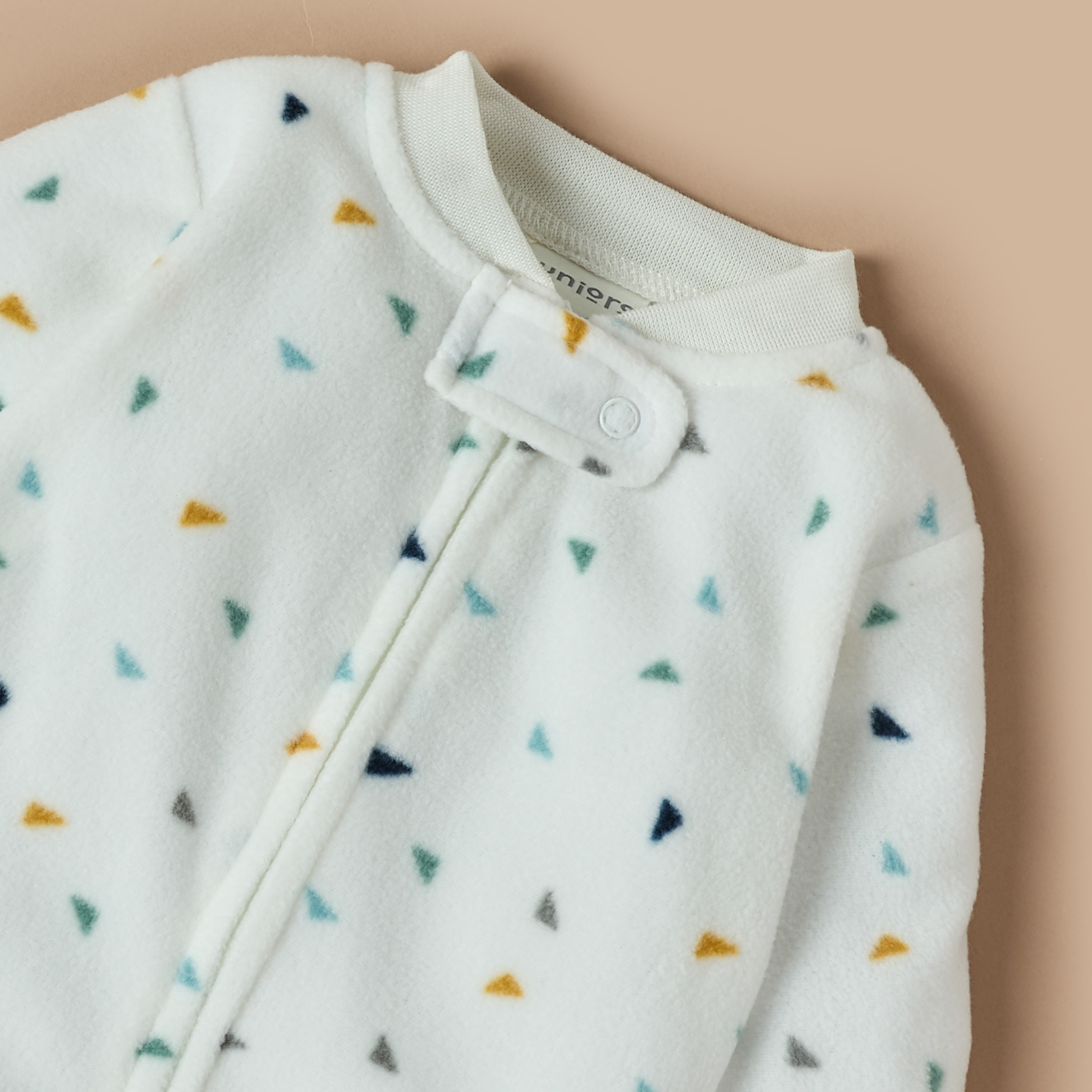 Juniors All-Over Geometric Print Micro Fleece Sleepsuit with Zip Closure-baby-girls-clothing-nightwear-sleepsuits-image-3