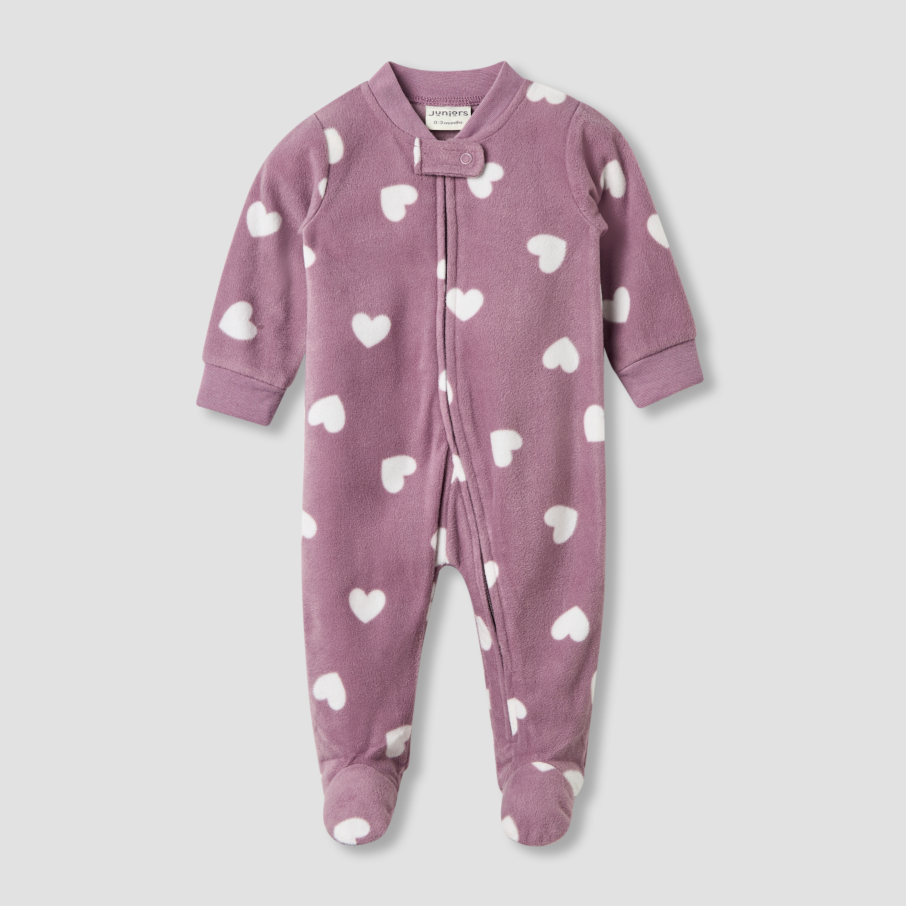 Juniors Mandarin Collar Sleepsuit with Closed Feet - Polyester - Long Sleeves-baby-girls-clothing-nightwear-sleepsuits-image-1