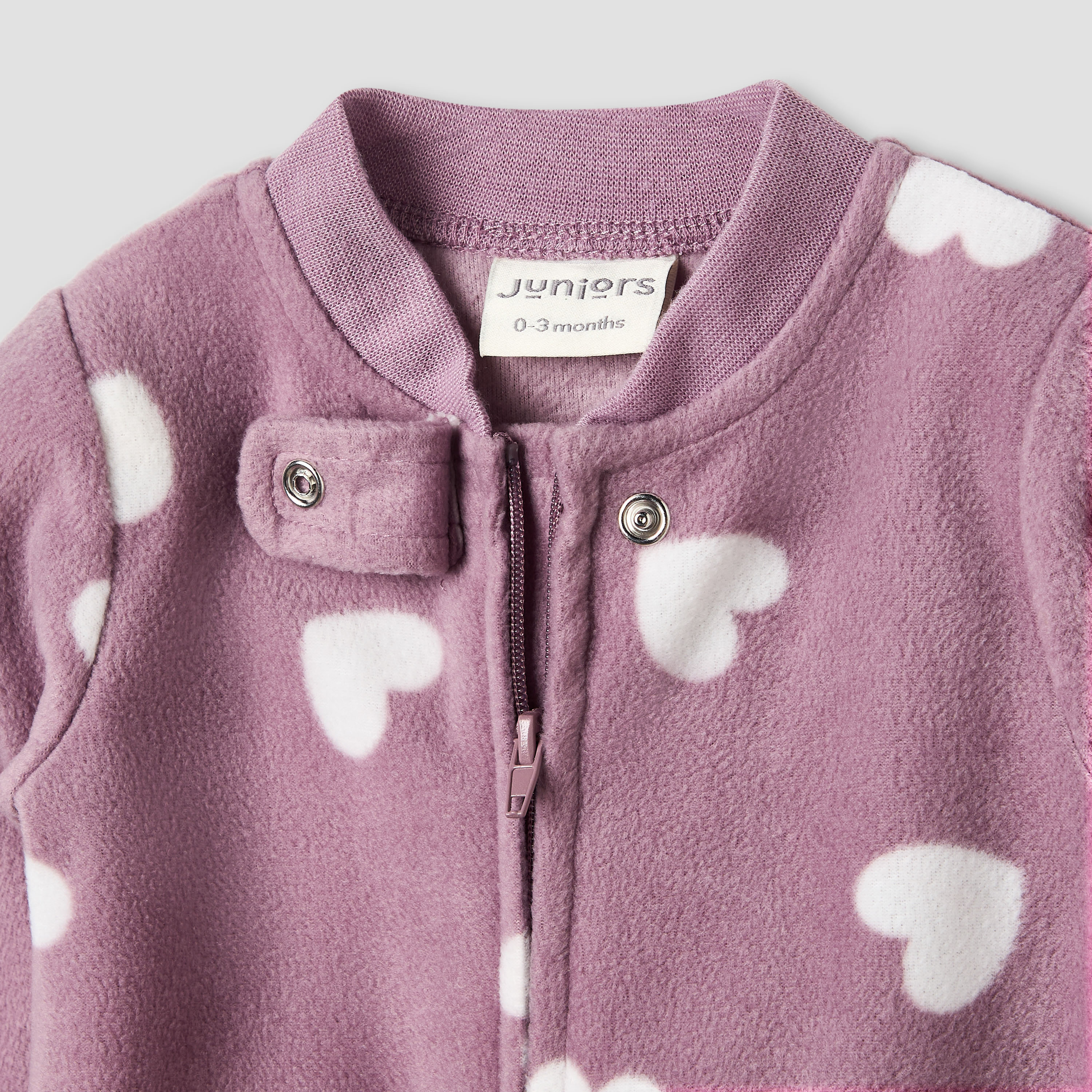 Juniors Mandarin Collar Sleepsuit with Closed Feet - Polyester - Long Sleeves-baby-girls-clothing-nightwear-sleepsuits-image-3