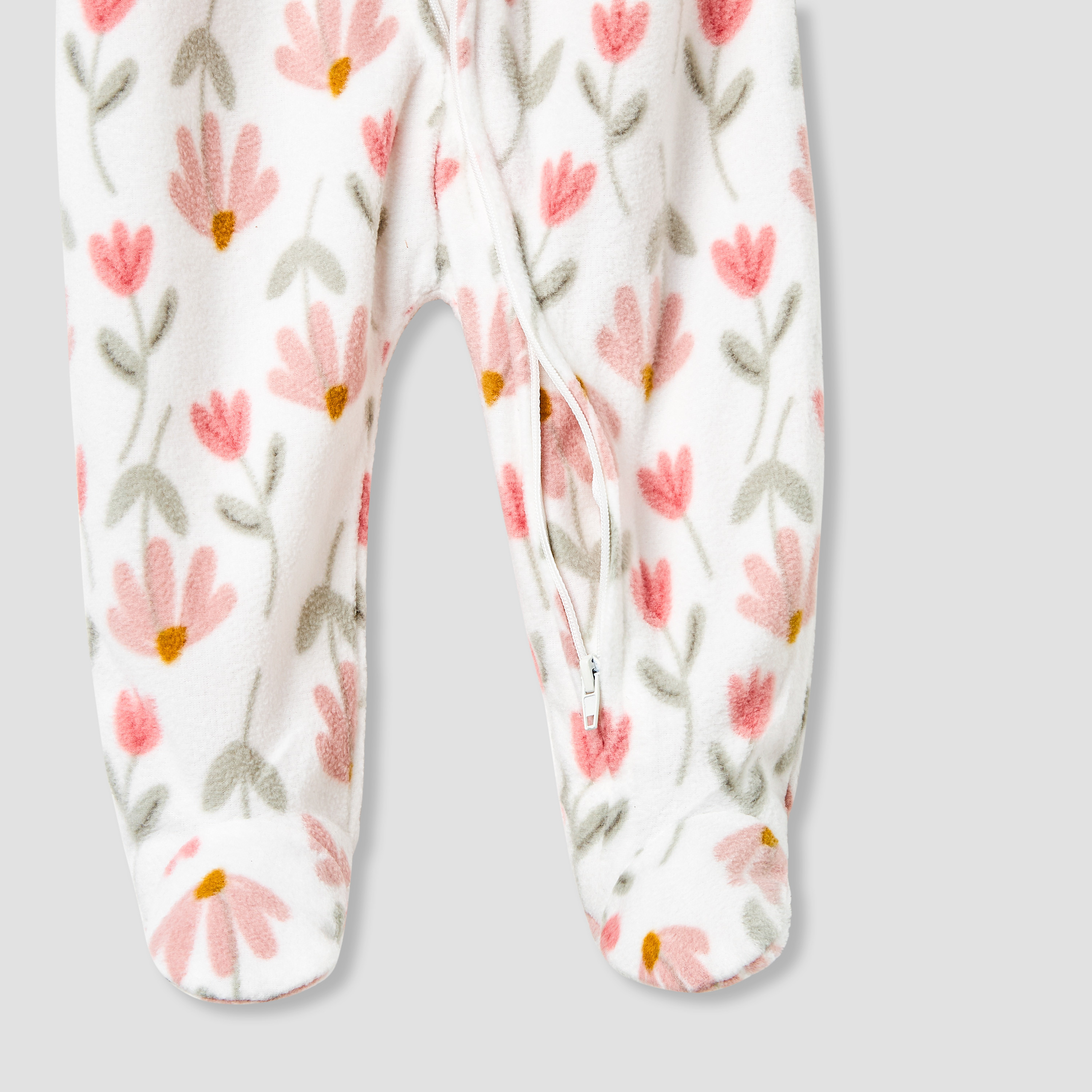 Juniors Round Neck Sleepsuit with Floral Print - Polyester - Long Sleeves-baby-girls-clothing-nightwear-sleepsuits-image-4