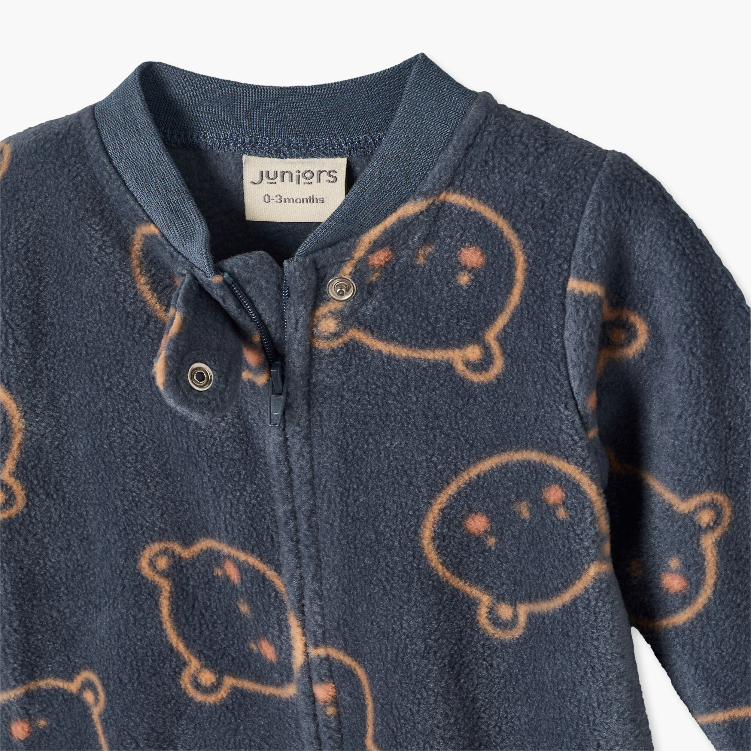 بدلة نوم بطبعات دب وياقة ماندارين وأكمام طويلة من جونيورز-baby-boys-clothing-nightwear-sleepsuits-image-4