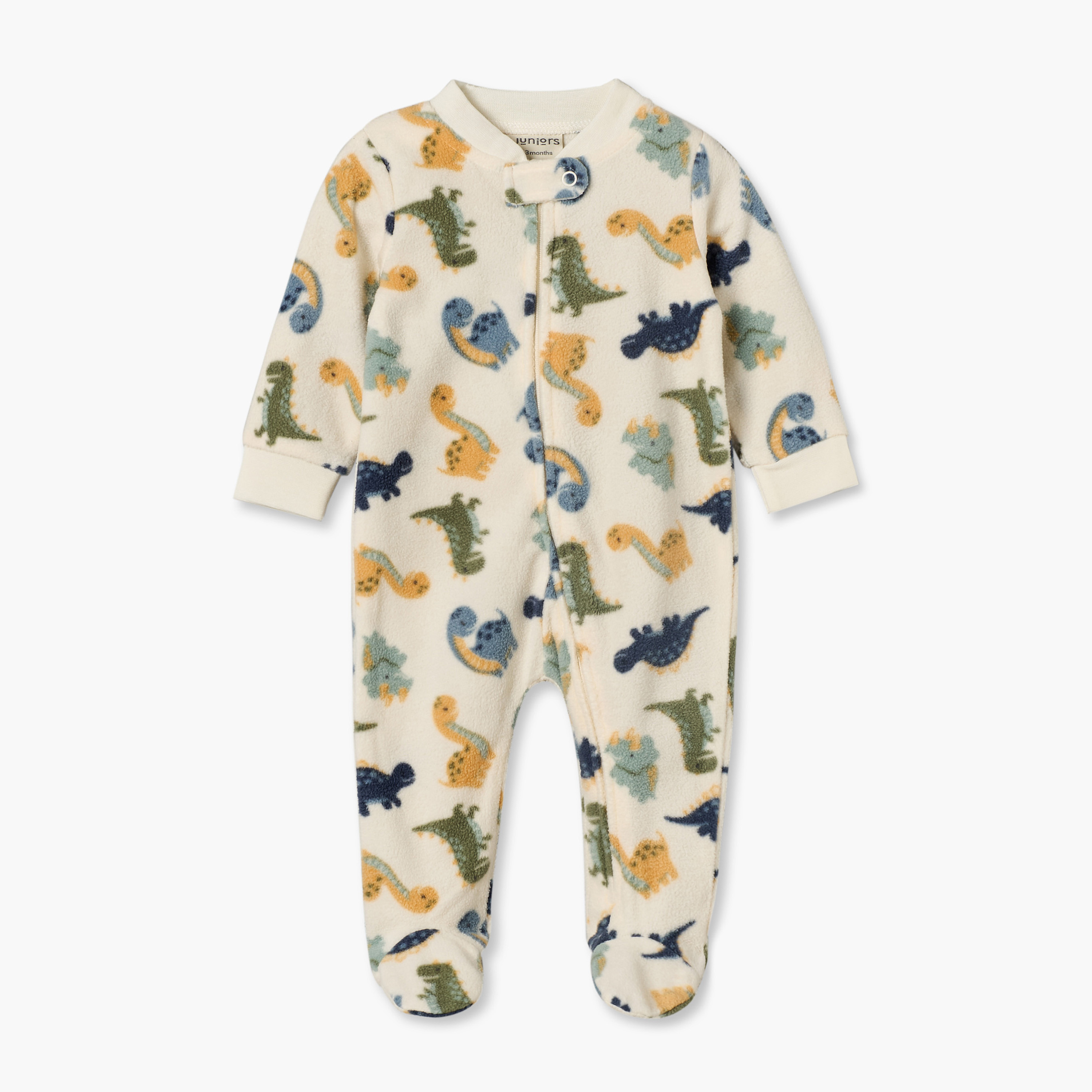 بدلة نوم بياقة ماندارين وأكمام طويلة وطبعات ديناصور من جونيورز-baby-boys-clothing-nightwear-sleepsuits-image-1