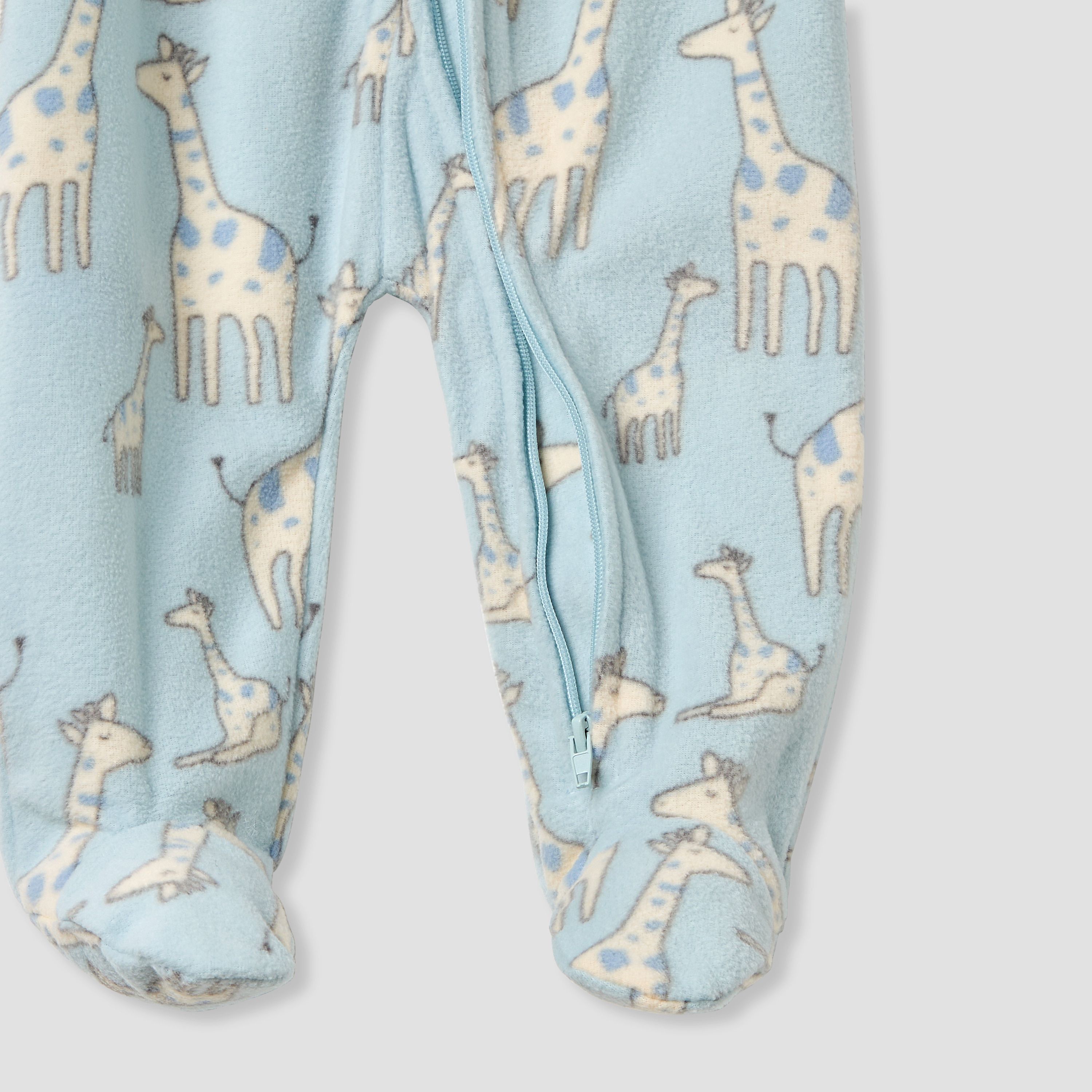 Juniors Giraffe Print Fleece Sleepsuit with Long Sleeves-baby-boys-clothing-nightwear-sleepsuits-image-4