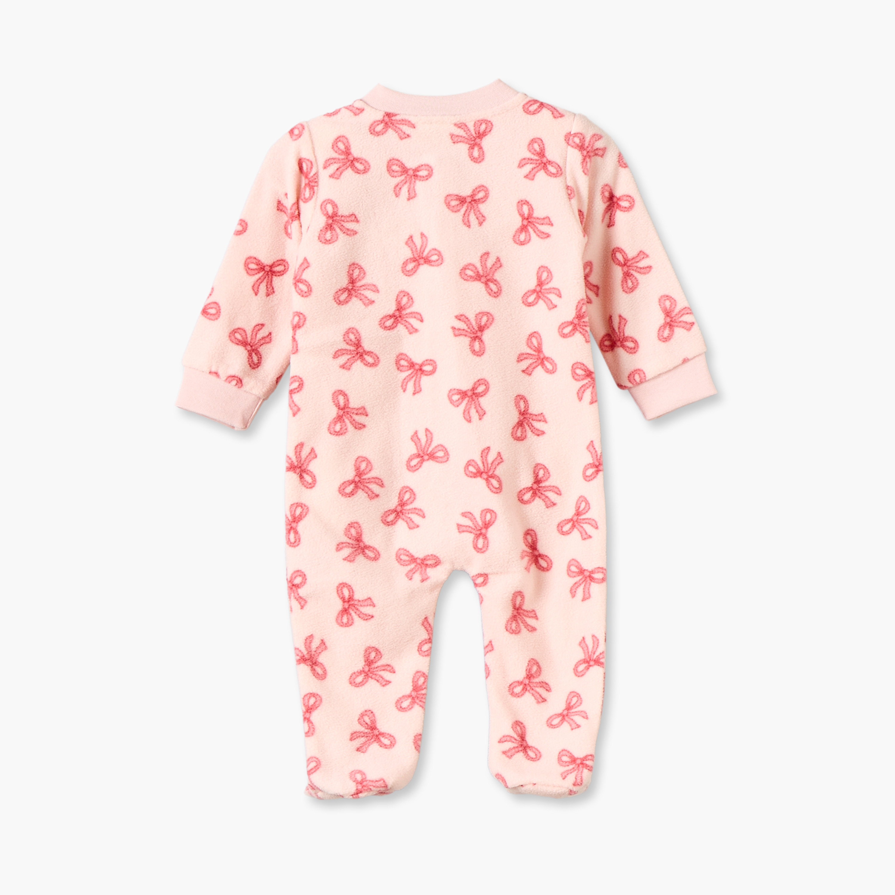 بدلة نوم صوف برقبة ضيقة وأكمام طويلة وطبعات فيونكة من جونيورز-baby-girls-clothing-nightwear-sleepsuits-image-2