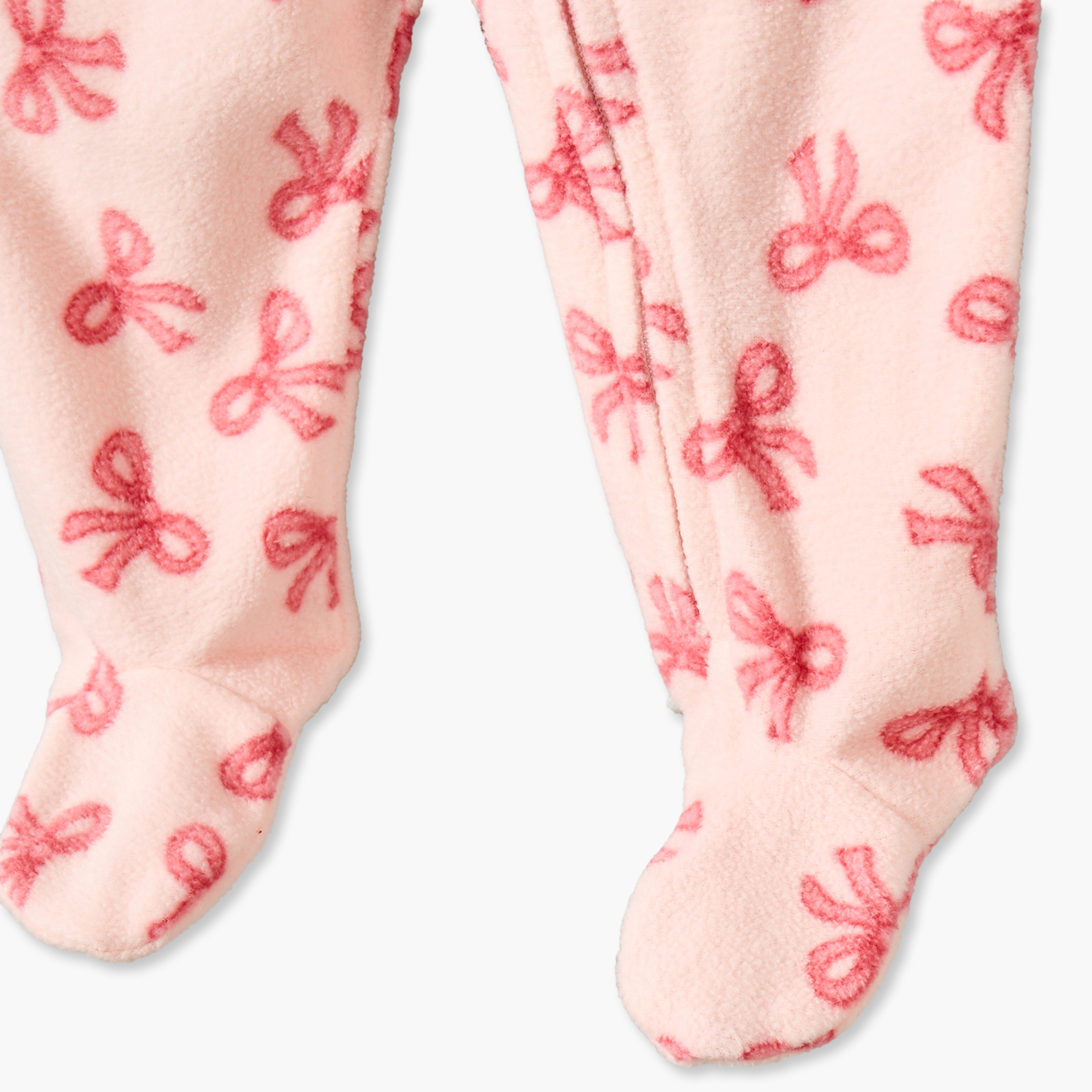 بدلة نوم صوف برقبة ضيقة وأكمام طويلة وطبعات فيونكة من جونيورز-baby-girls-clothing-nightwear-sleepsuits-image-4