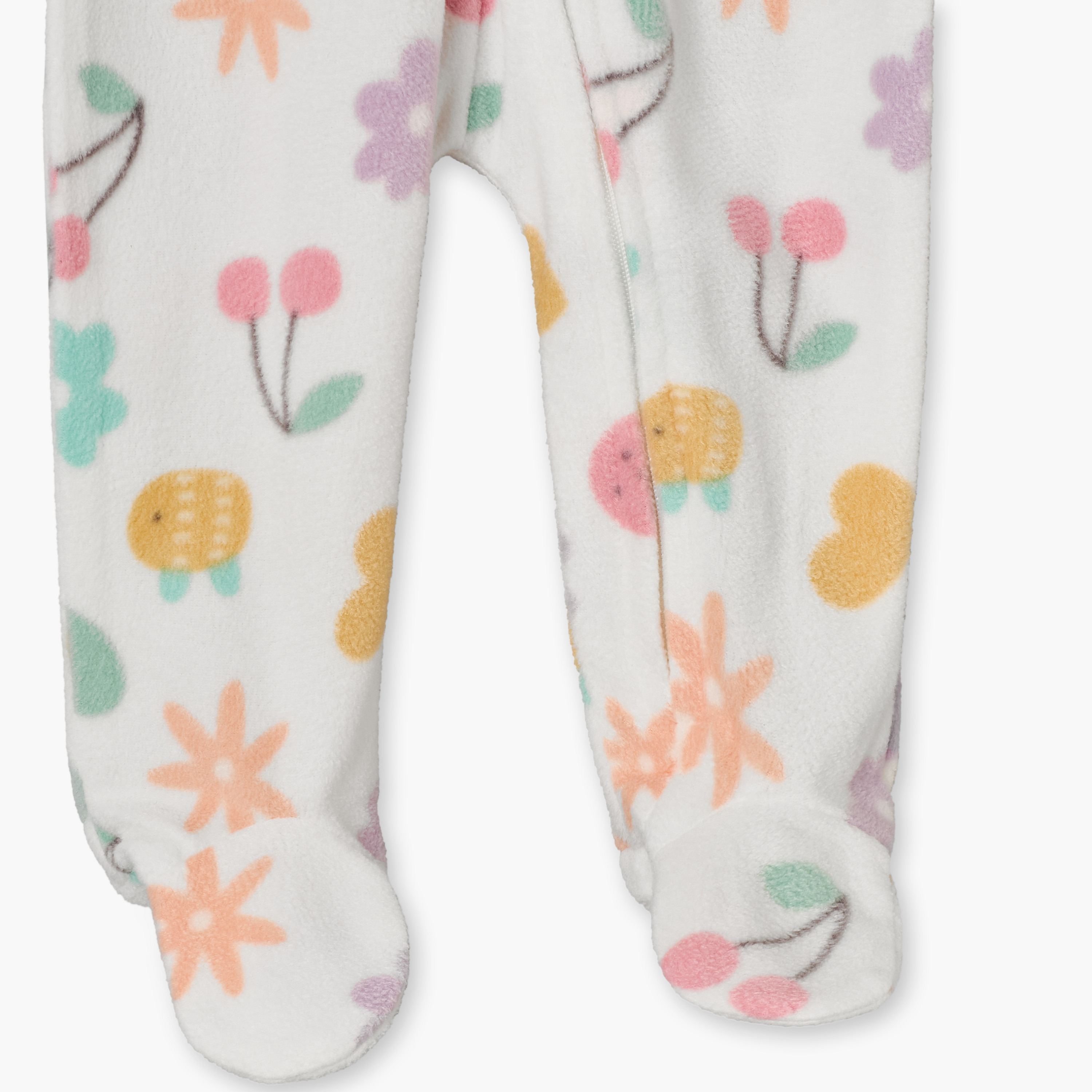 بدلة نوم صوف بطبعات أزهار وأكمام طويلة وياقة ماندارين من جونيورز-baby-girls-clothing-nightwear-sleepsuits-image-5