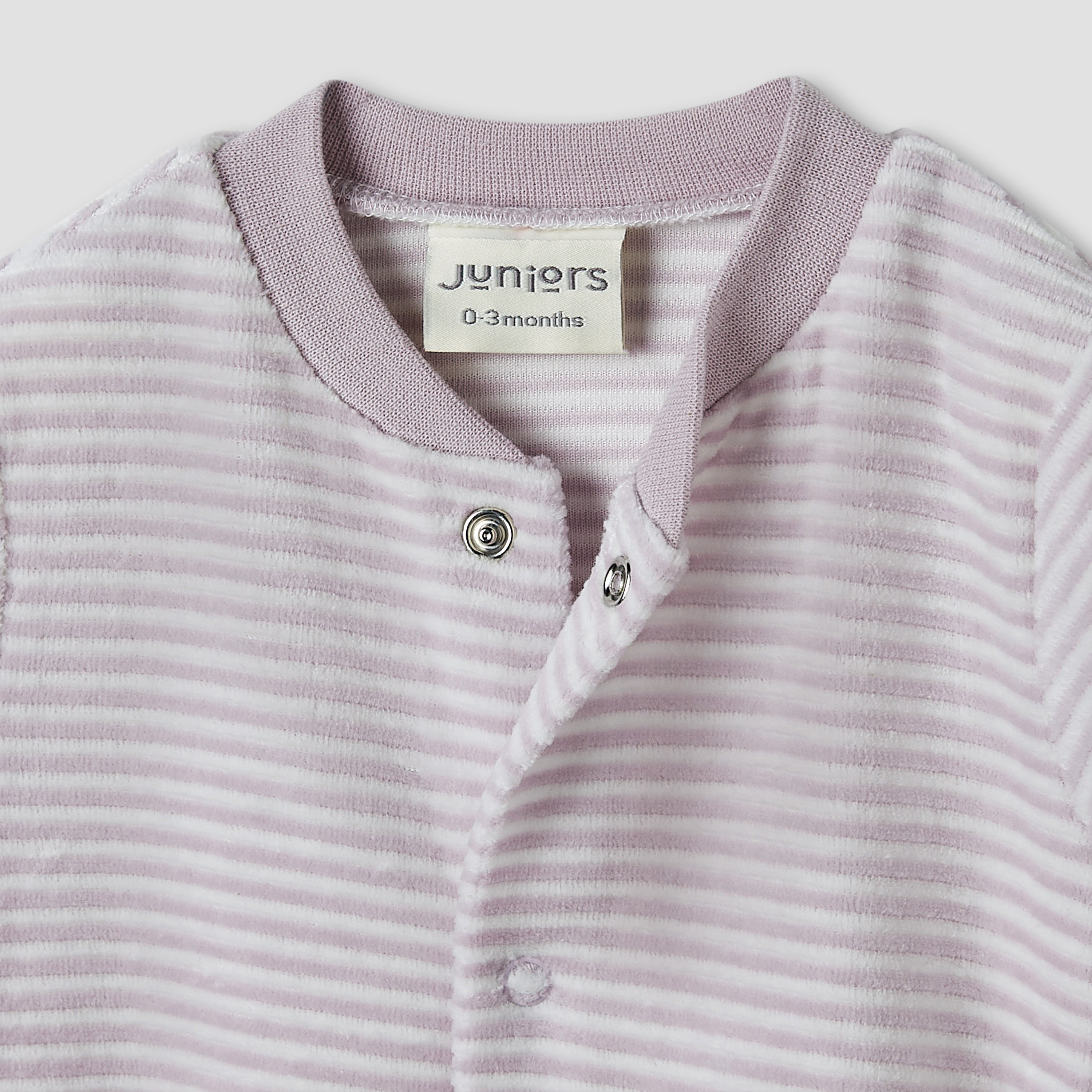 Juniors Round Neck Sleepsuit with Stripes - Cotton Blend - Long Sleeves-baby-girls-clothing-nightwear-sleepsuits-image-3