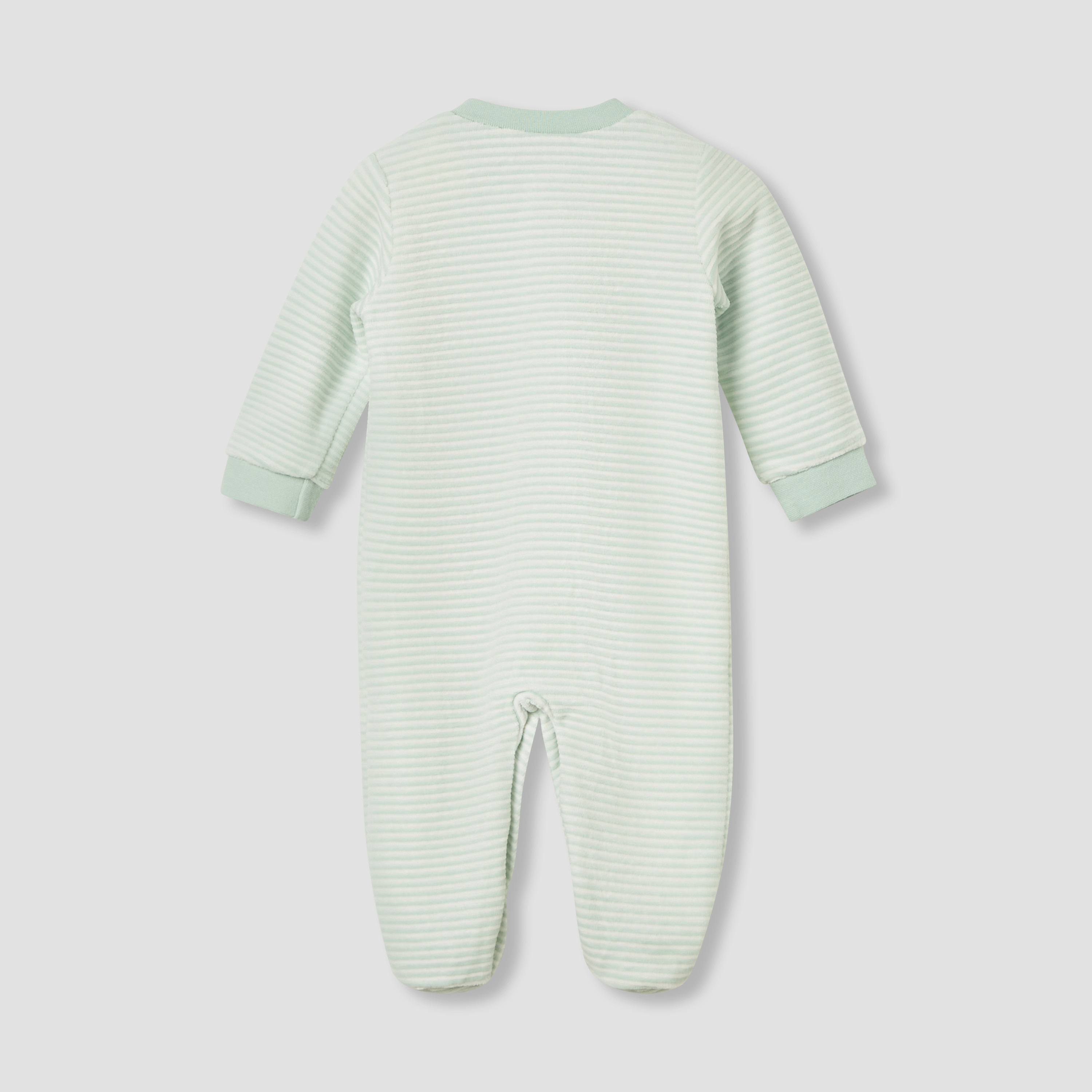 Juniors Crew Neck Sleepsuit with Stripes - Cotton Blend - Long Sleeves-baby-girls-clothing-nightwear-sleepsuits-image-2