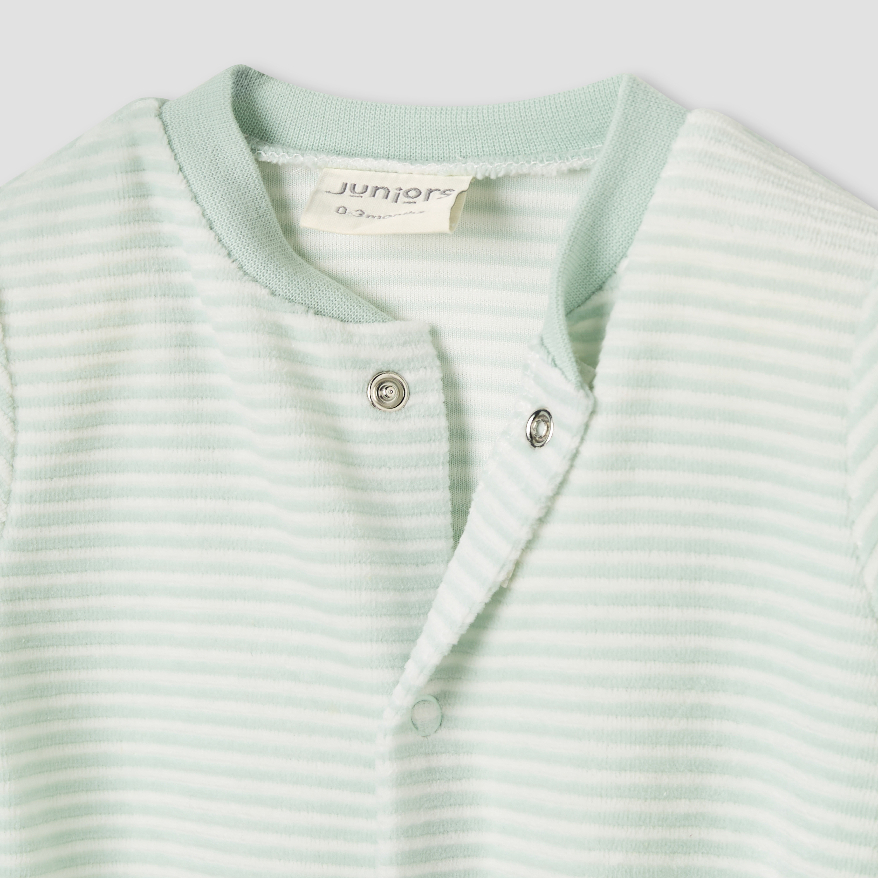 Juniors Crew Neck Sleepsuit with Stripes - Cotton Blend - Long Sleeves-baby-girls-clothing-nightwear-sleepsuits-image-3