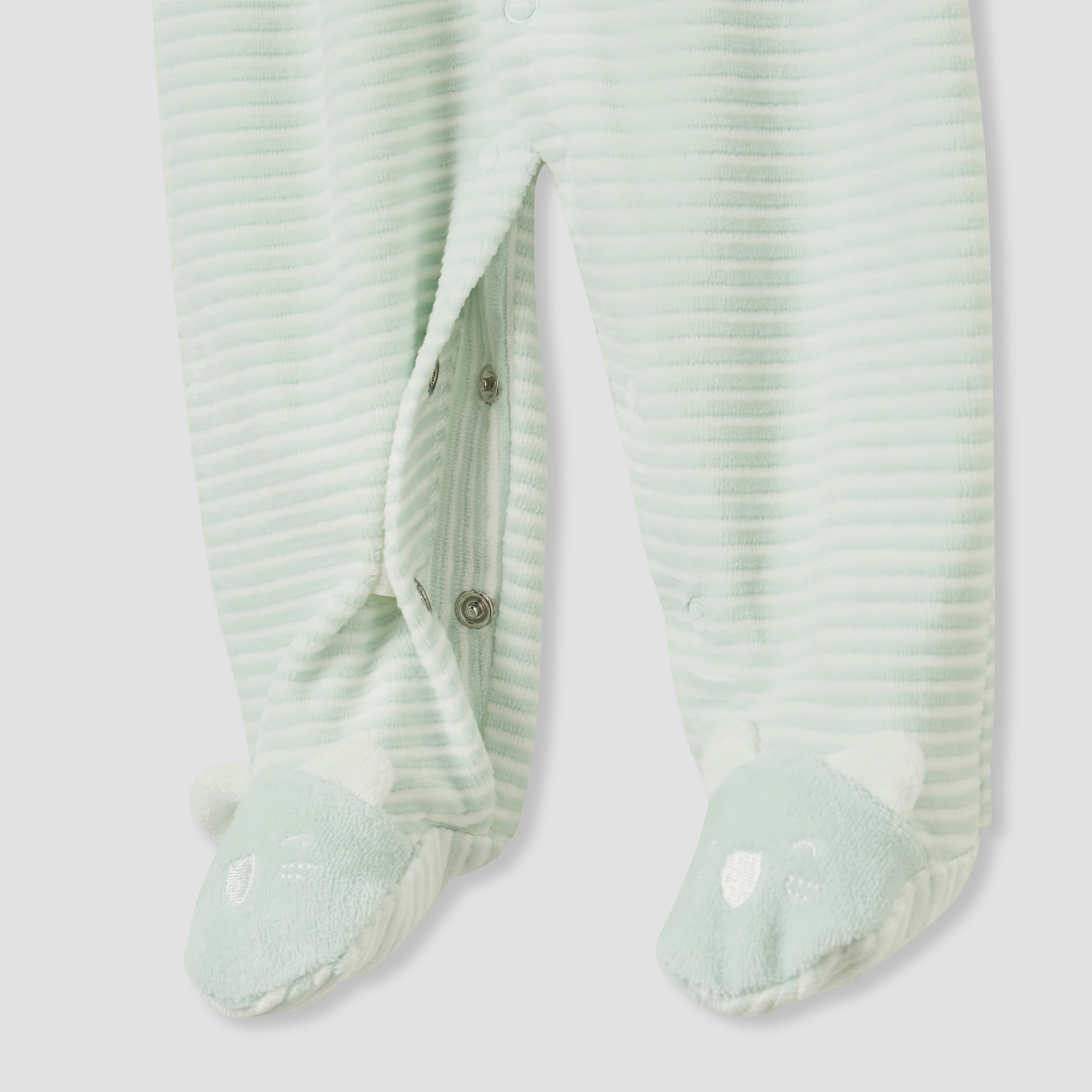 Juniors Crew Neck Sleepsuit with Stripes - Cotton Blend - Long Sleeves-baby-girls-clothing-nightwear-sleepsuits-image-4